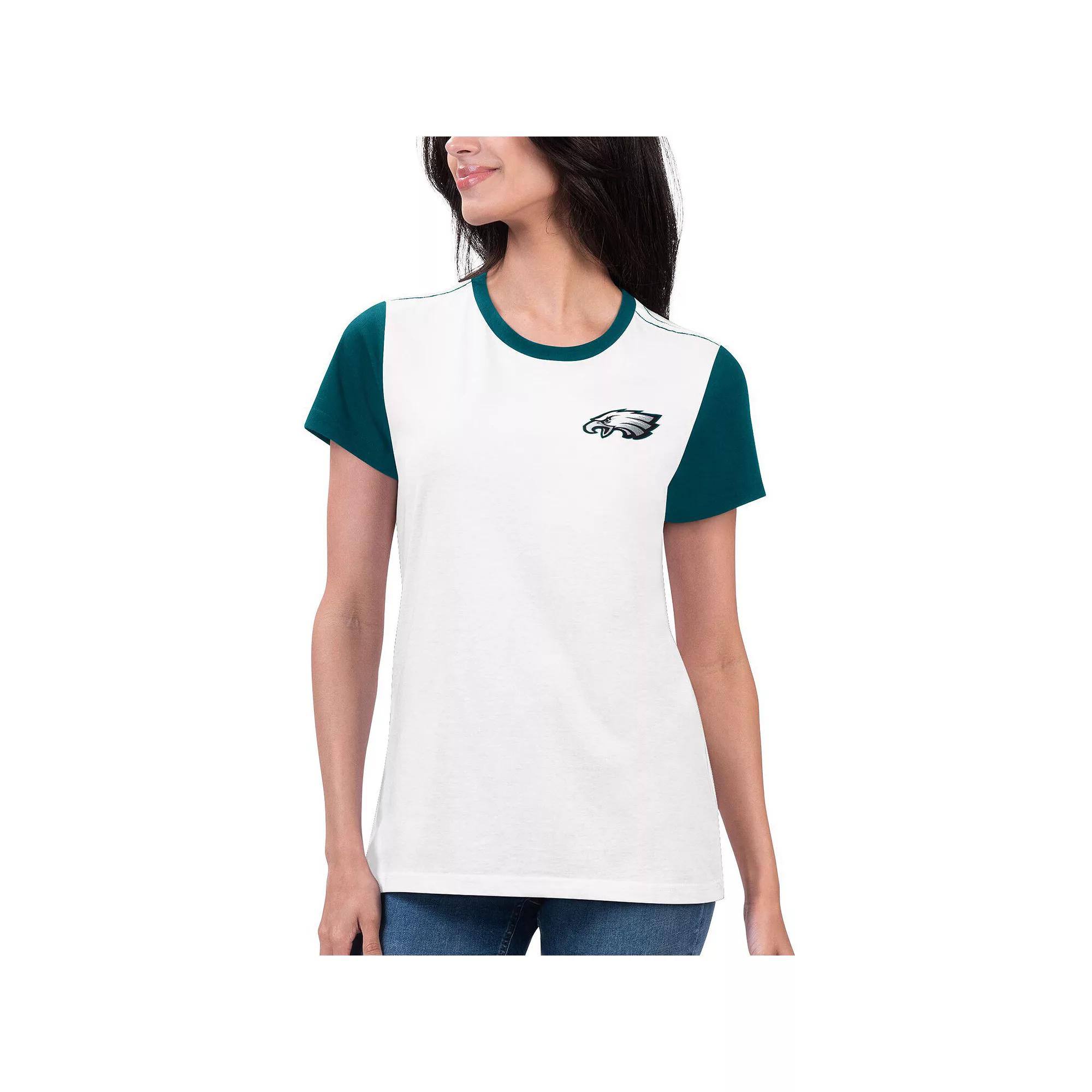 Women's G-III 4Her by Carl Banks White/Green Green Bay Packers Fashion Illustration T-Shirt, Size: Small Product Image