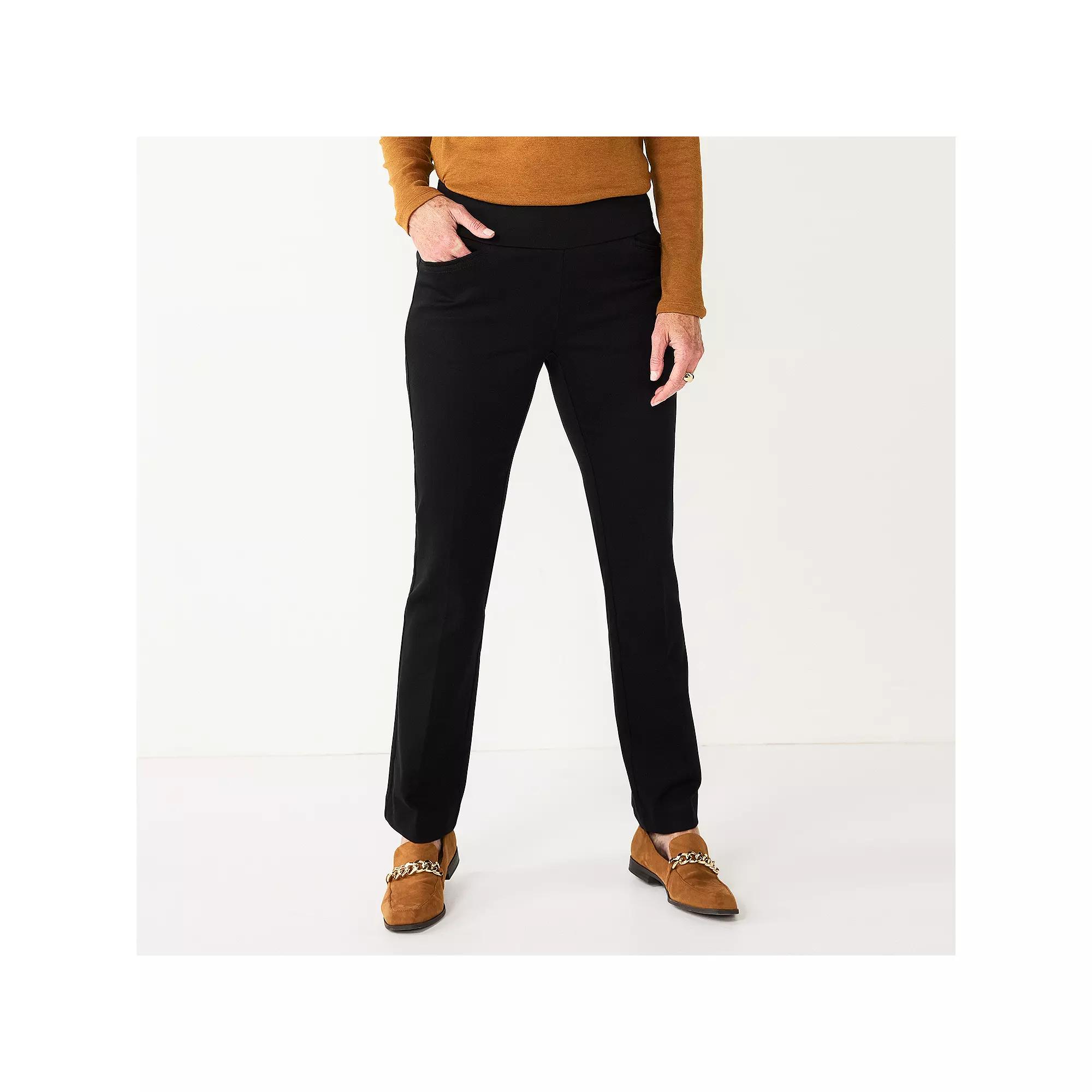 Petite Croft & Barrow® Effortless Stretch Pull-On Bootcut Pants, Women's,  Product Image