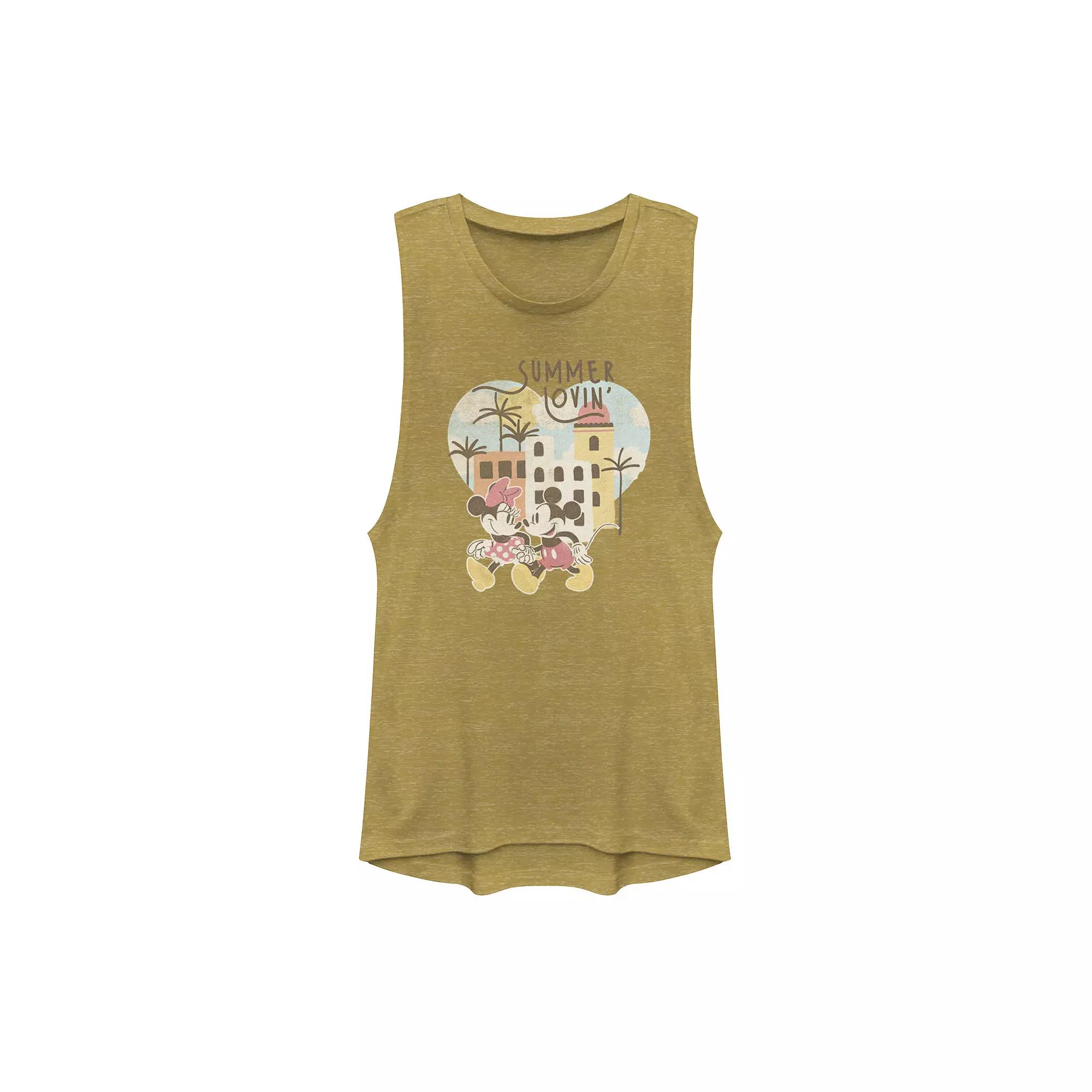 Disney's Minnie Mouse Distressed Framed Portrait Juniors' Muscle Tank Top, Girl's,  Product Image