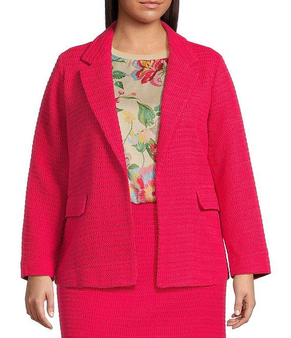 Skies Are Blue Plus Crocheted Long Sleeve Blazer Product Image