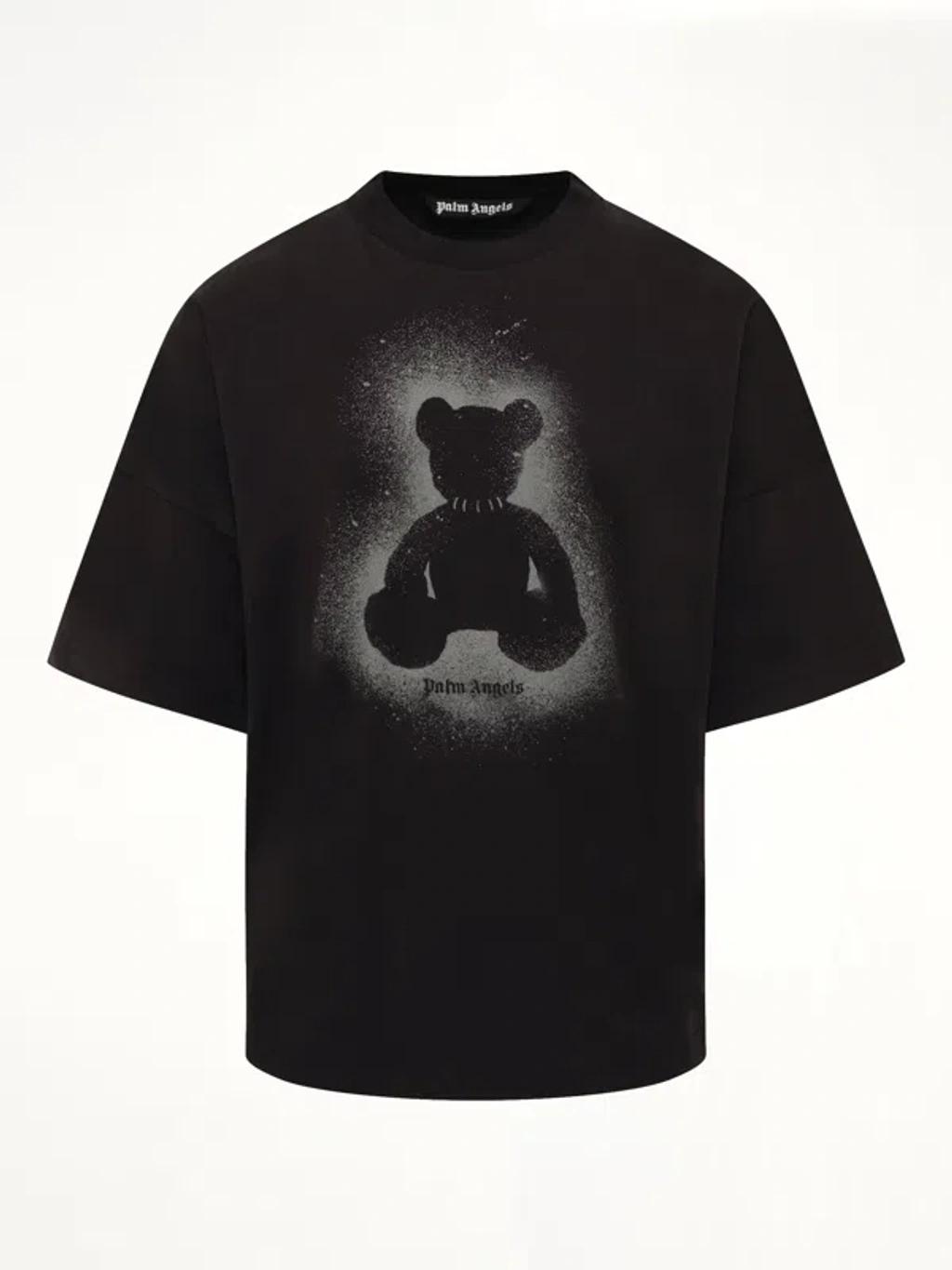 PALM ANGELS Spray Bear Graphic T-shirt In Black Product Image