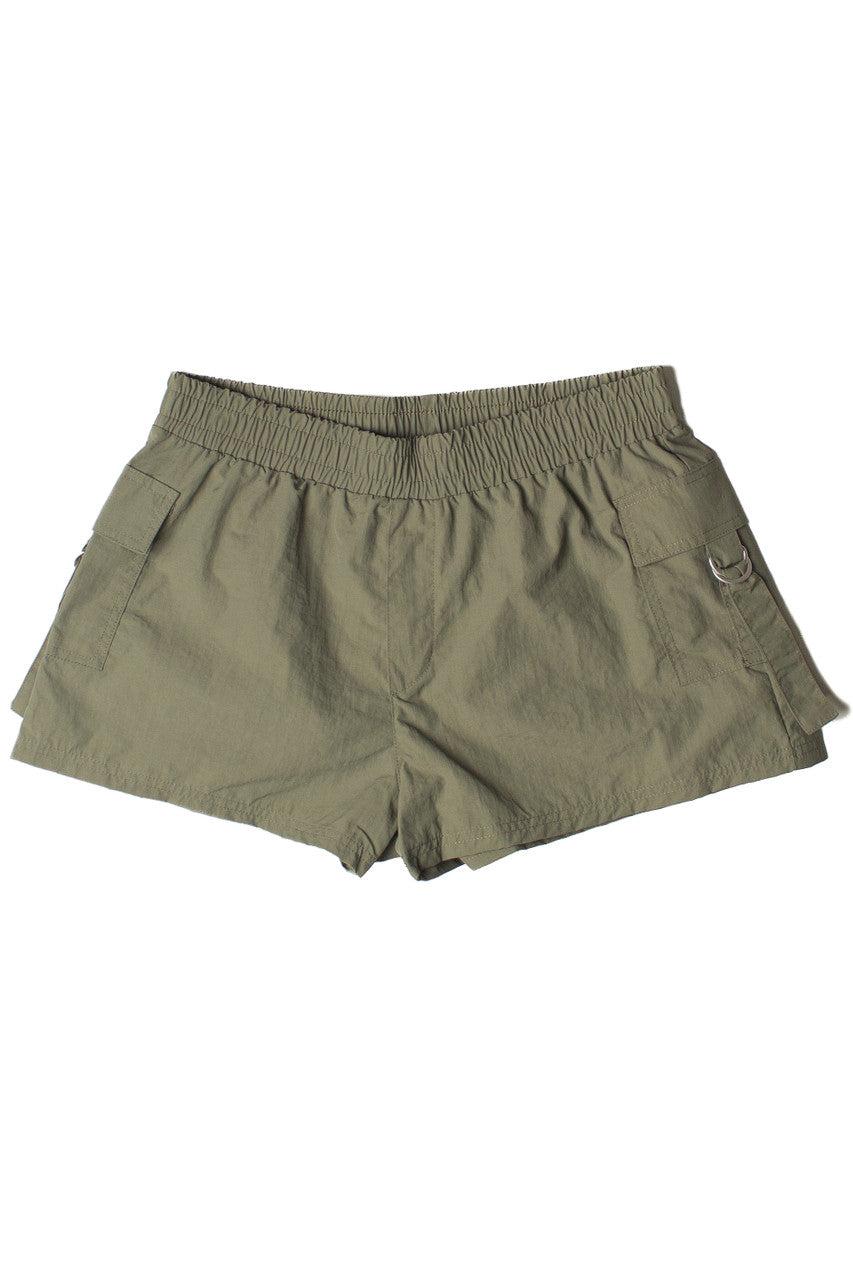 Army Green Parachute Cargo Shorts Product Image