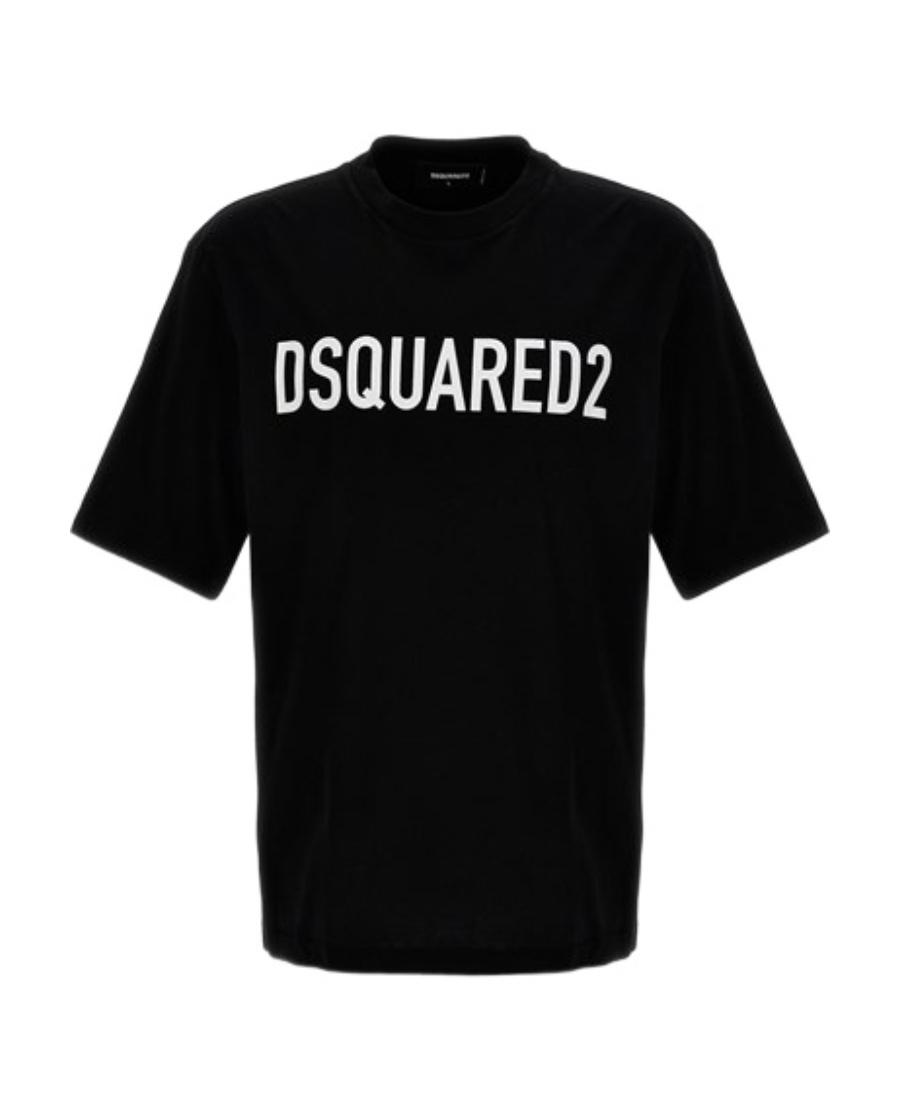 DSQUARED2 Mens Black Brand-print Crewneck Regular-fit Cotton-jersey T-shirt Product Image