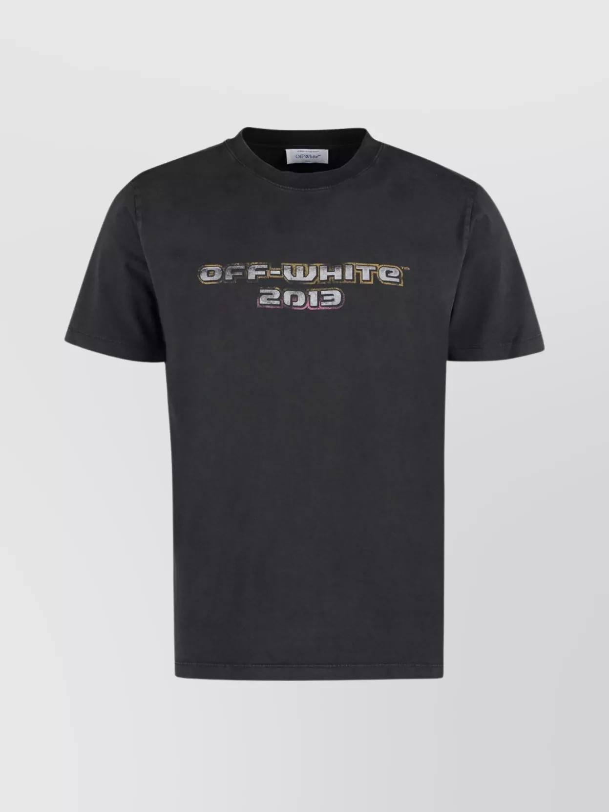 OFF-WHITE Off White™ Black Crew Neck T Shirt With Print Product Image