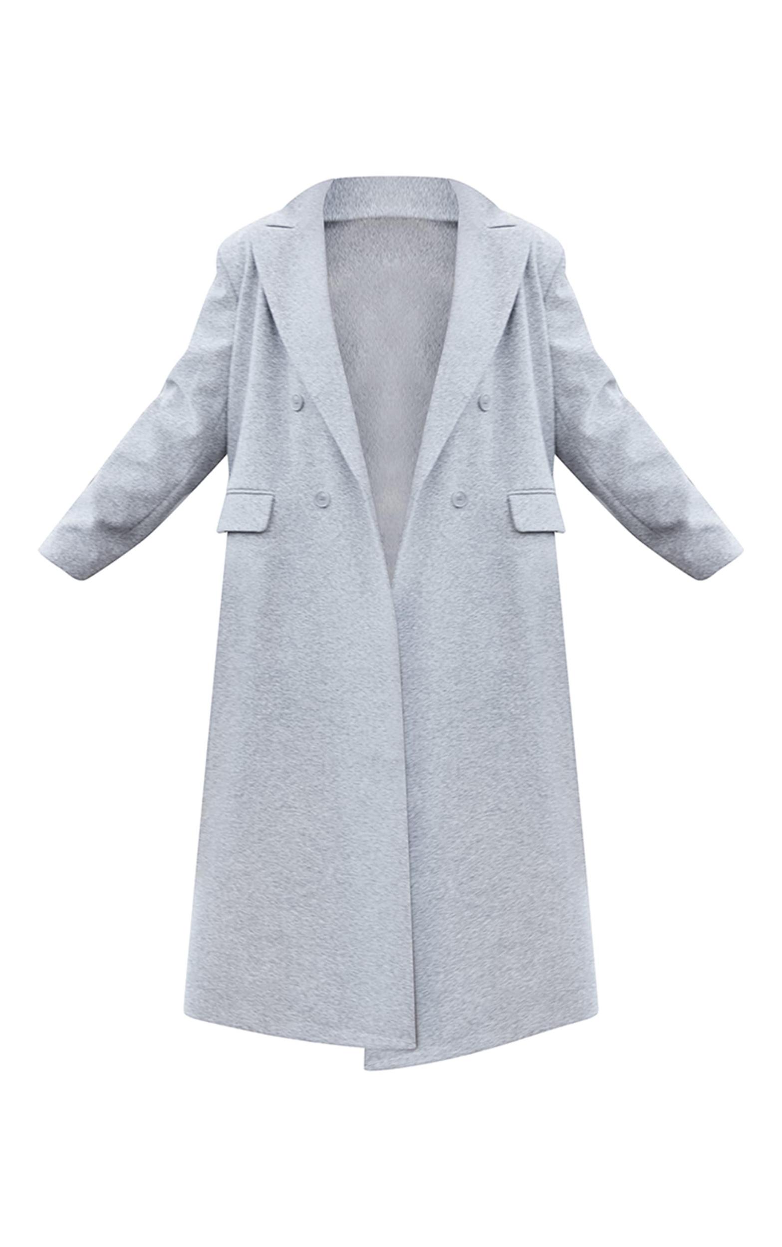 Grey Structured Extreme Oversized Double Breasted Coat Product Image