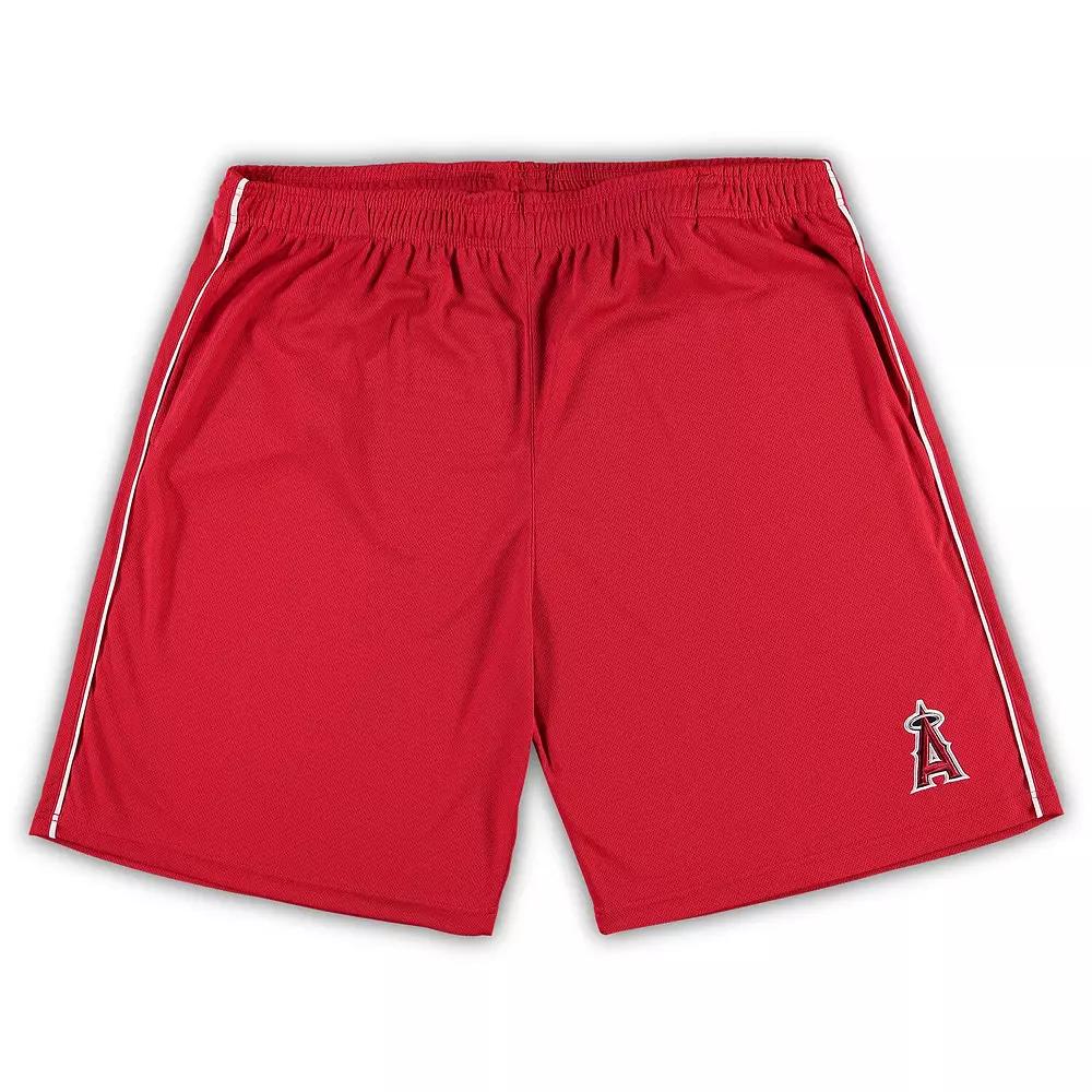 Men's Red Los Angeles Angels Big & Tall Mesh Shorts,  Product Image
