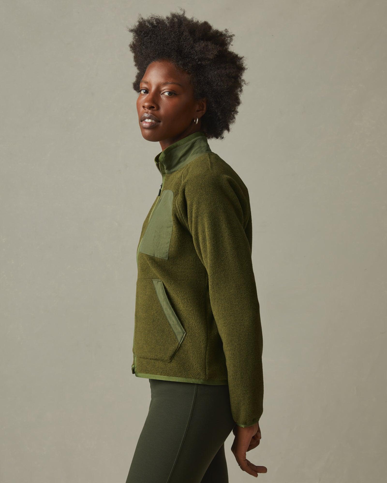 Women's Active Fleece Full Zip - Moss Female Product Image