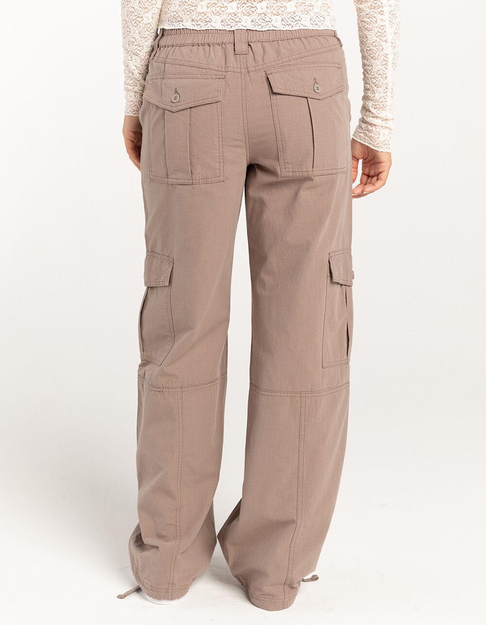 RSQ Womens Low Rise Ripstop Cargo Pants - TAUPE Product Image