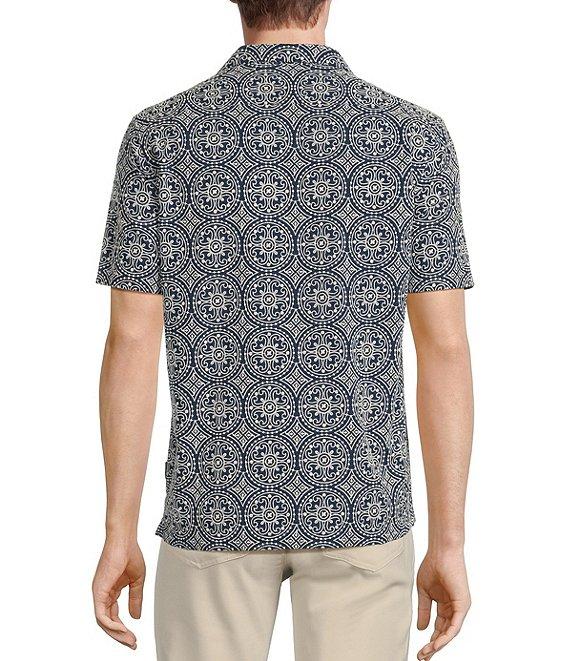 Rowm Tourister Short Sleeve Eyelet Solid Button-Front Shirt Product Image