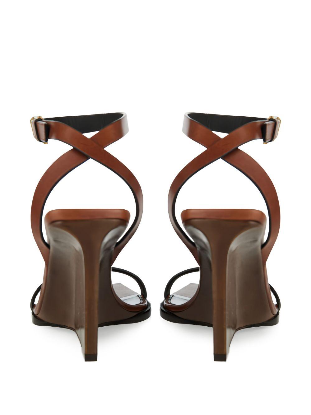 90mm May leather ankle-strap wedge sandals Product Image