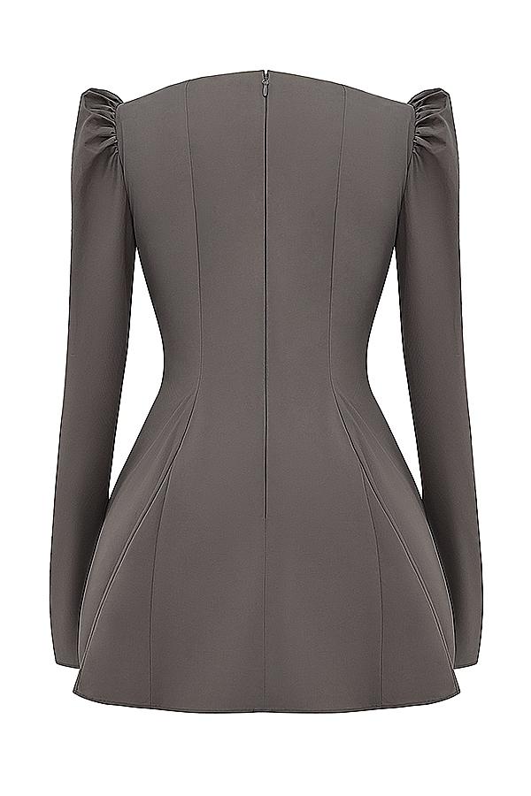 Carlina  mocha long sleeve mini dress Product Image