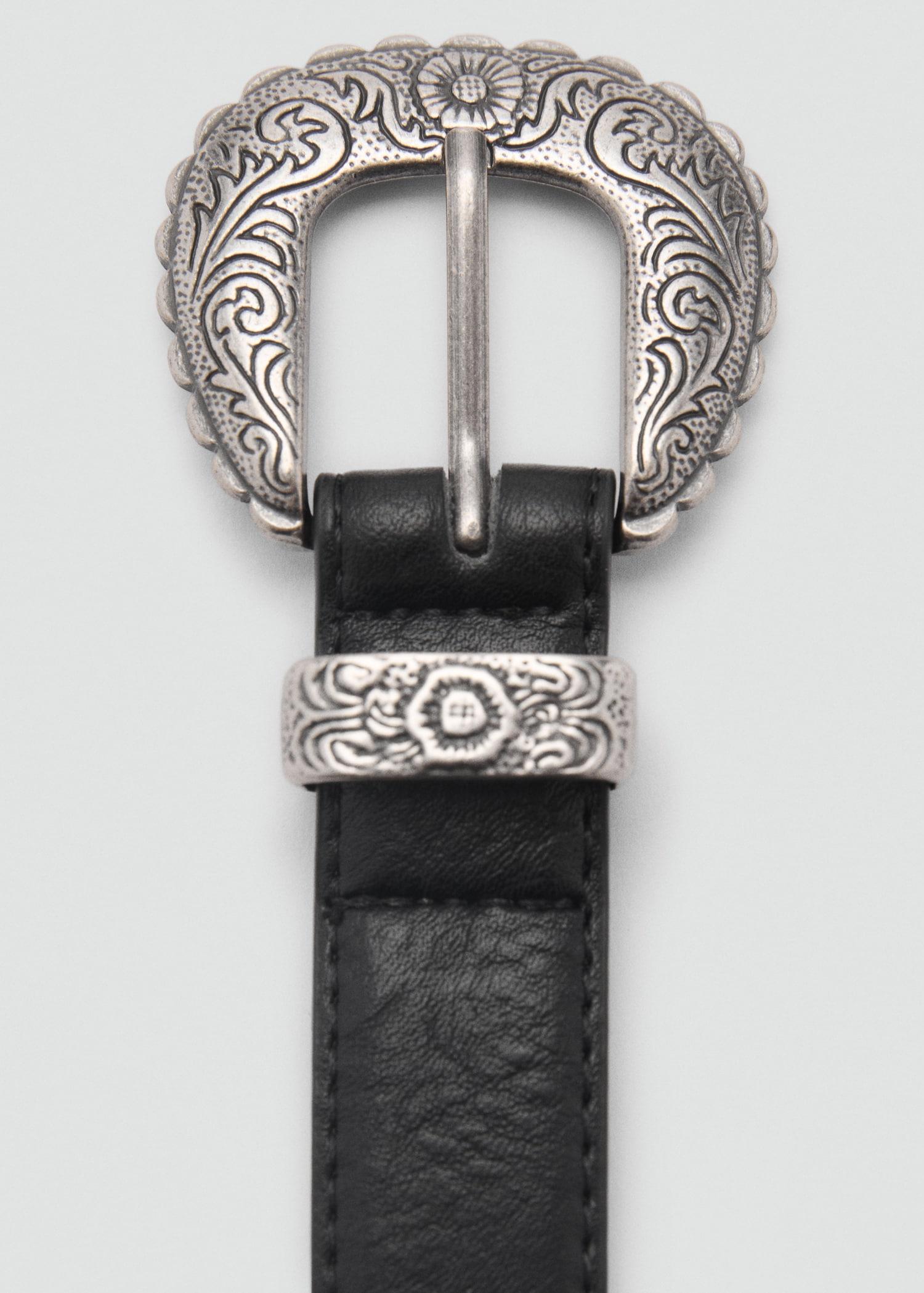 Embossed buckle belt - Women | MANGO USA Product Image
