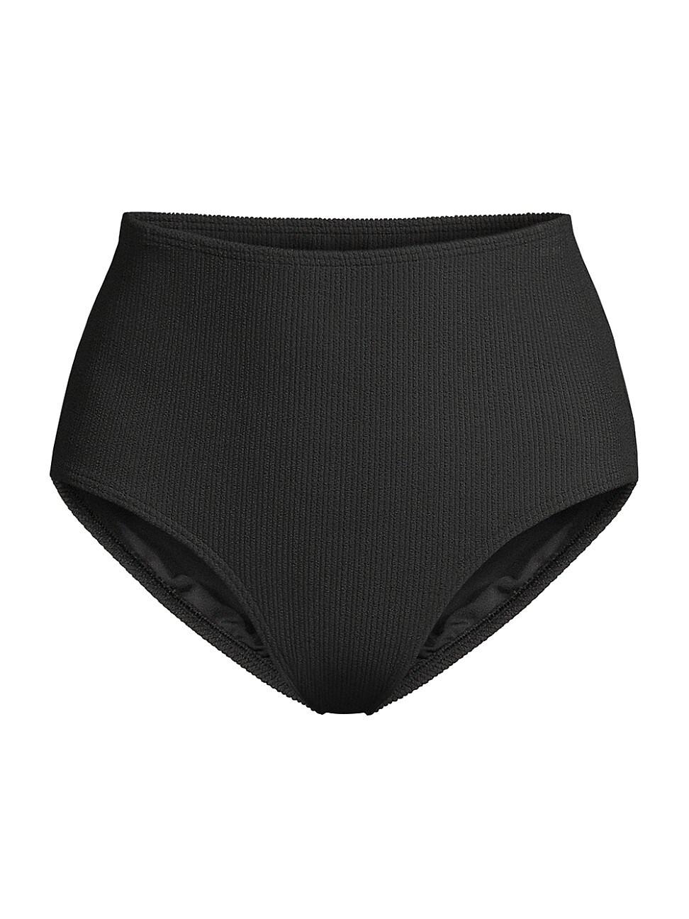 Womens Textured High-Rise Bikini Bottom Product Image