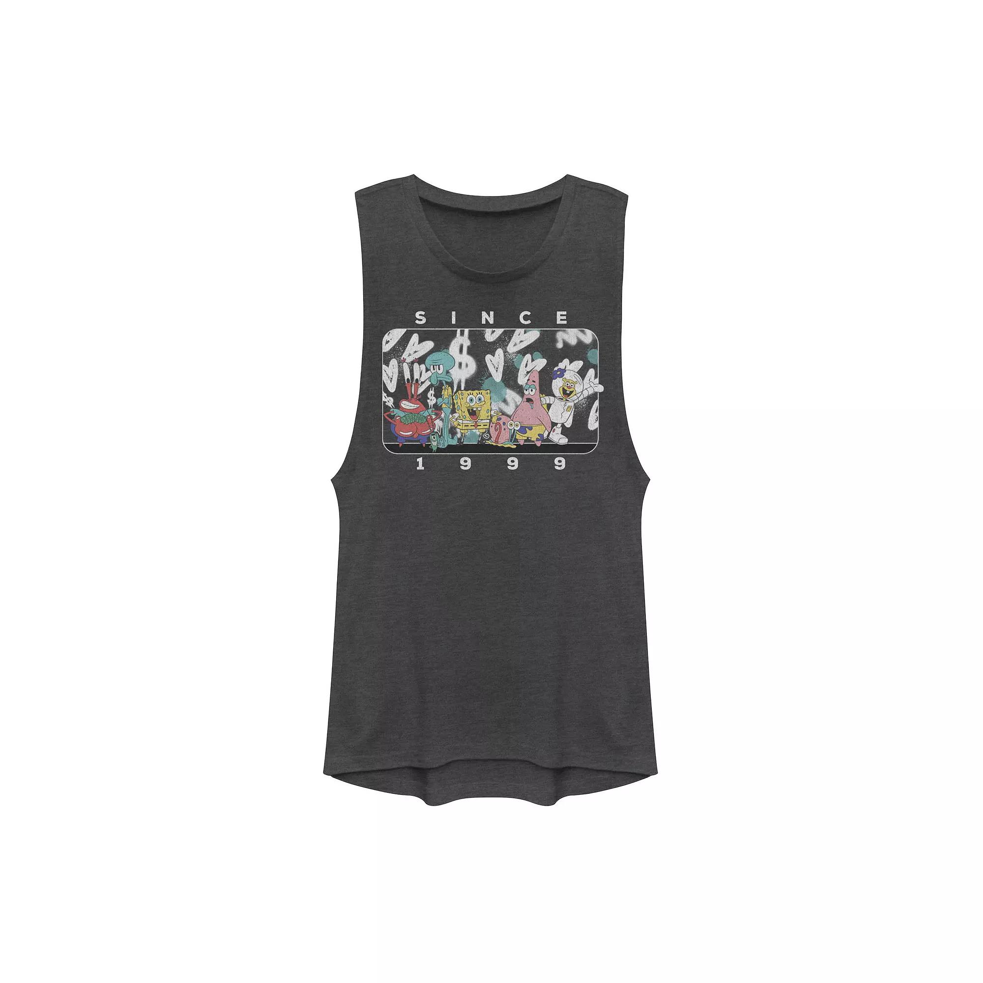 Juniors' Nickelodeon Spongebob Painter Bob Group Shot Muscle Tank Top, Girl's,  Product Image