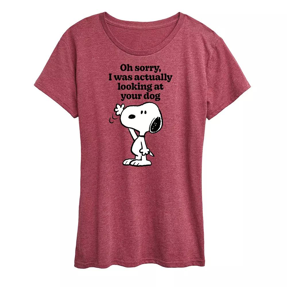 Women's Peanuts Snoopy Looking At Your Dog Graphic Tee,  Product Image