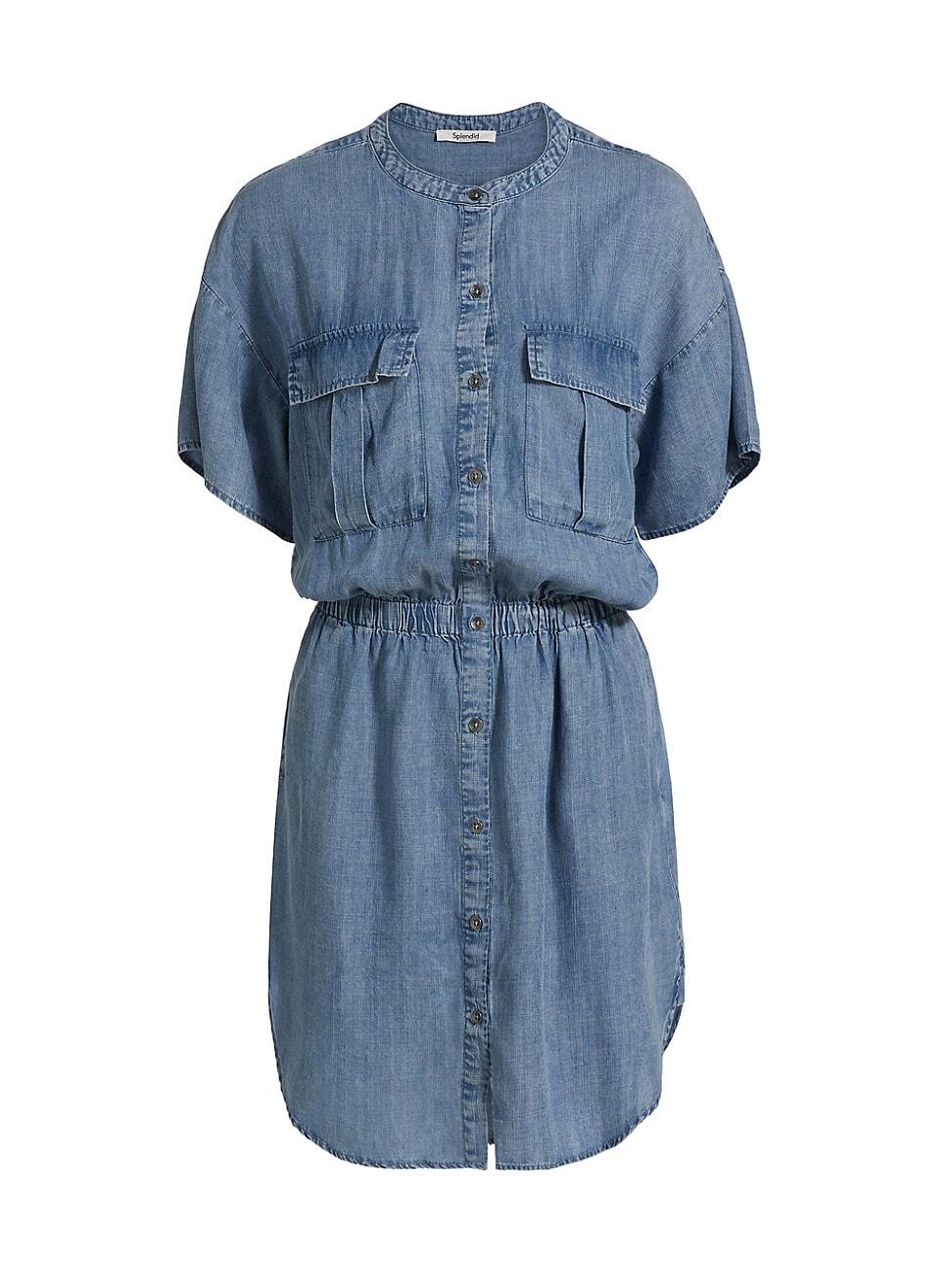 Womens Raquel Denim Button-Front Minidress Product Image