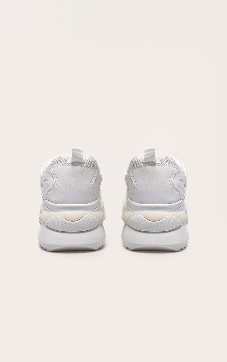 White Contrast Mesh Sneakers Product Image