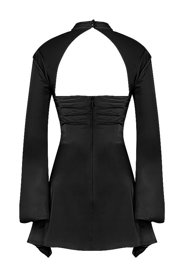 Toira  black draped corset dress Product Image