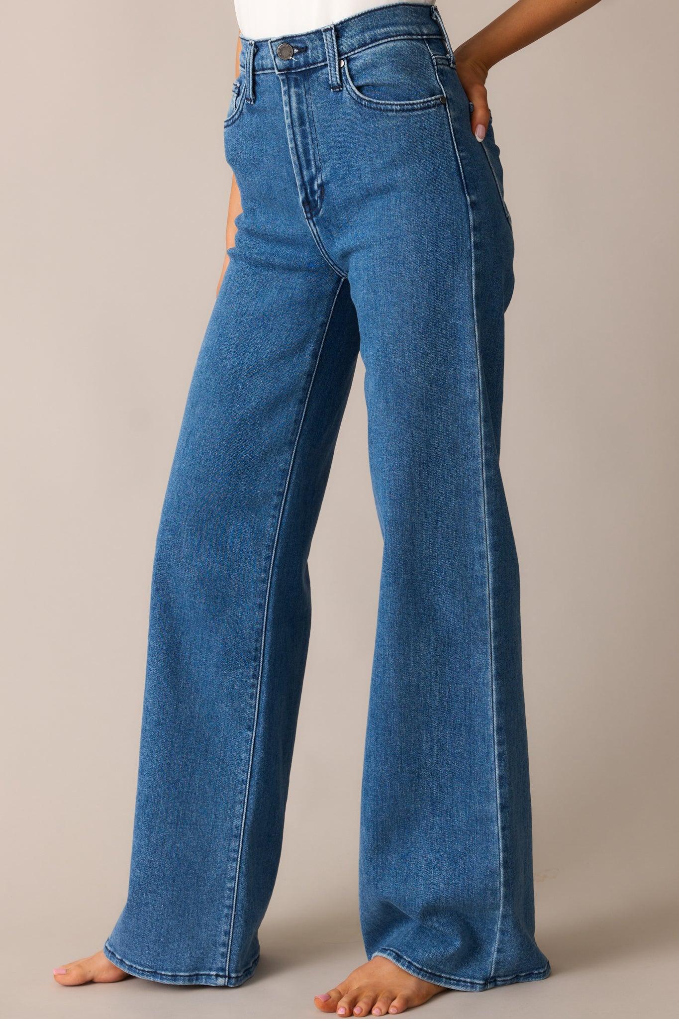 Wherever We Go Medium Wash Wide Leg Jeans Product Image
