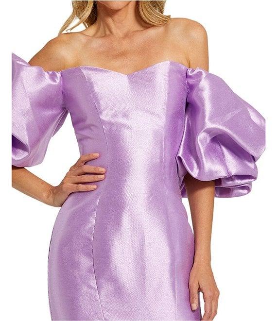 Mac Duggal Off-The-Shoulder Puff Short Sleeve Mermaid Gown Product Image