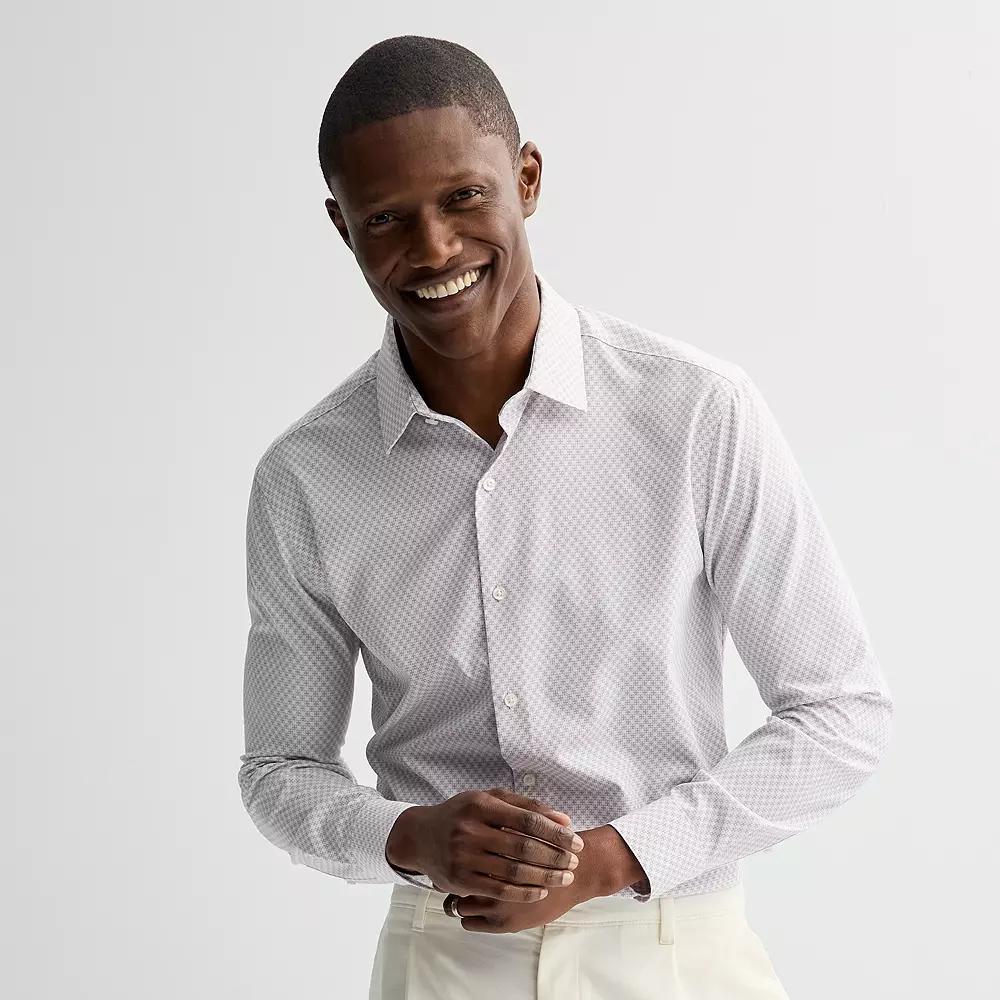 Men's Apt. 9® Performance Slim-Fit Wrinkle Resistant Dress Shirt, Size: 2XL-34/35, Purple Geo Product Image