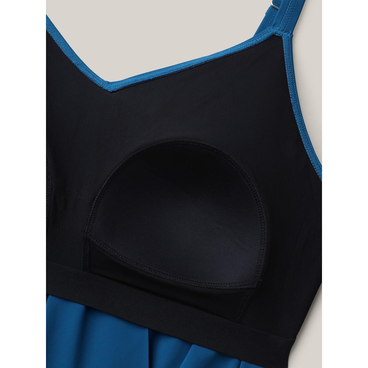 Plus Size Non-Removable Cups Knot Solid Swim Tank Women's Swimwear Aegean Beach High stretch Bodycon Non Curve Swim Tops BloomChic 14-16/1X Product Image