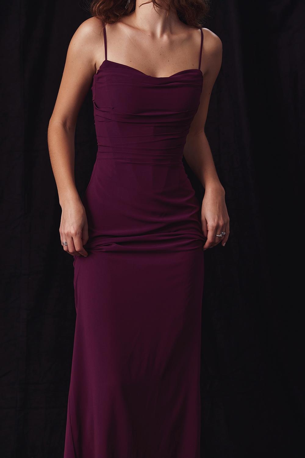 Lani  merlot corset maxi dress Product Image