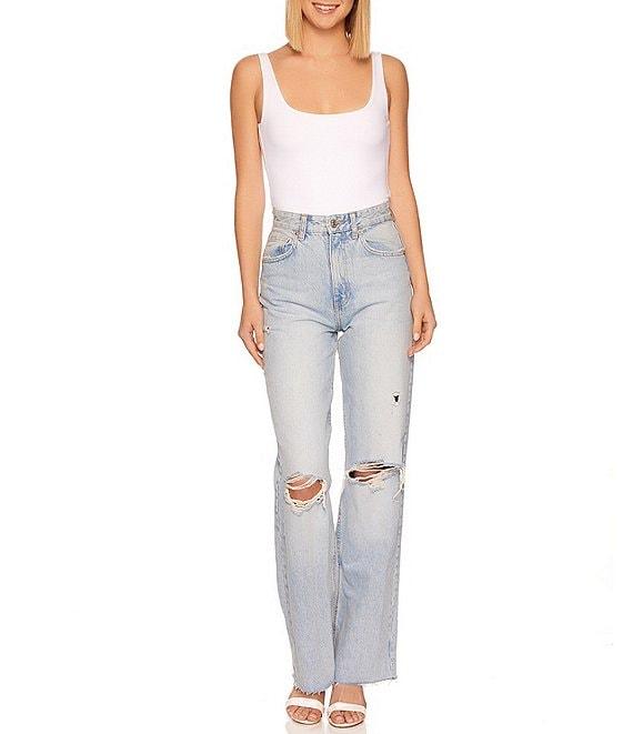 Susana Monaco Signature Stretch Knit Low Open Back Tank Bodysuit Product Image