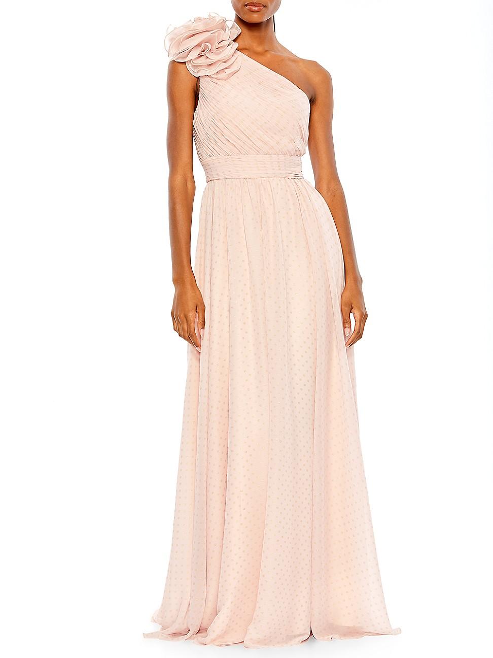 Mac Duggal Asymmetrical One Ruffle Shoulder Sleeveless A Product Image