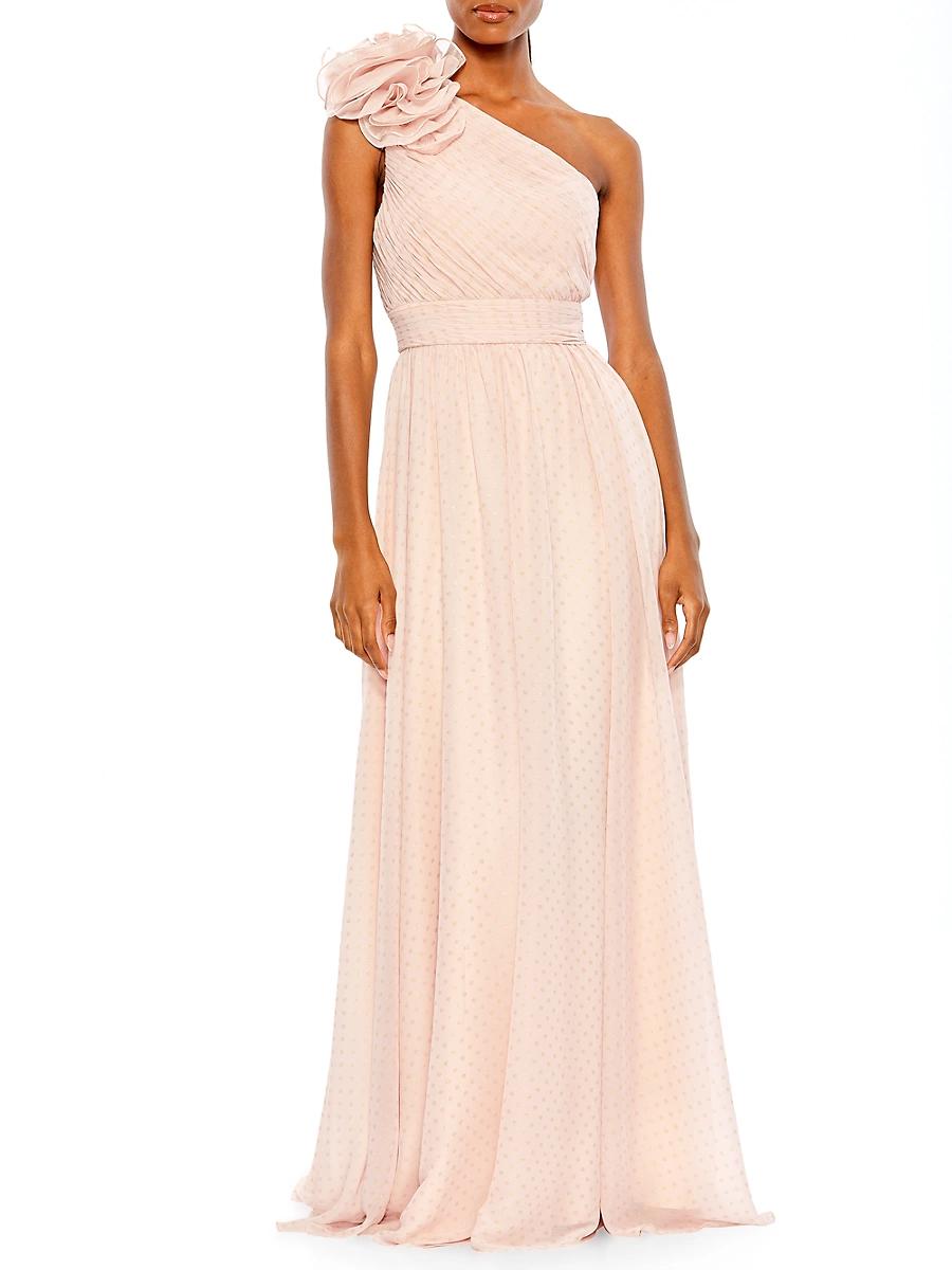 Mac Duggal Asymmetrical One Ruffle Shoulder Sleeveless A Product Image