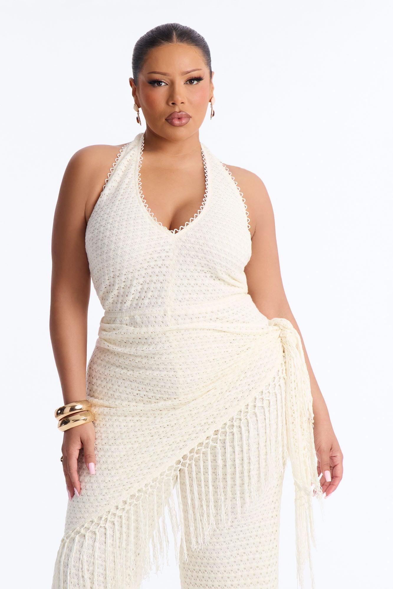 Mariah Jumpsuit And Tie Waist Scarf Set - Cream Female Product Image