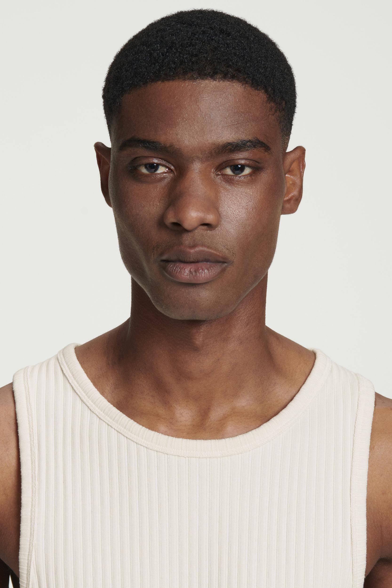 SLIM RIBBED-KNIT COTTON TANK TOP Product Image