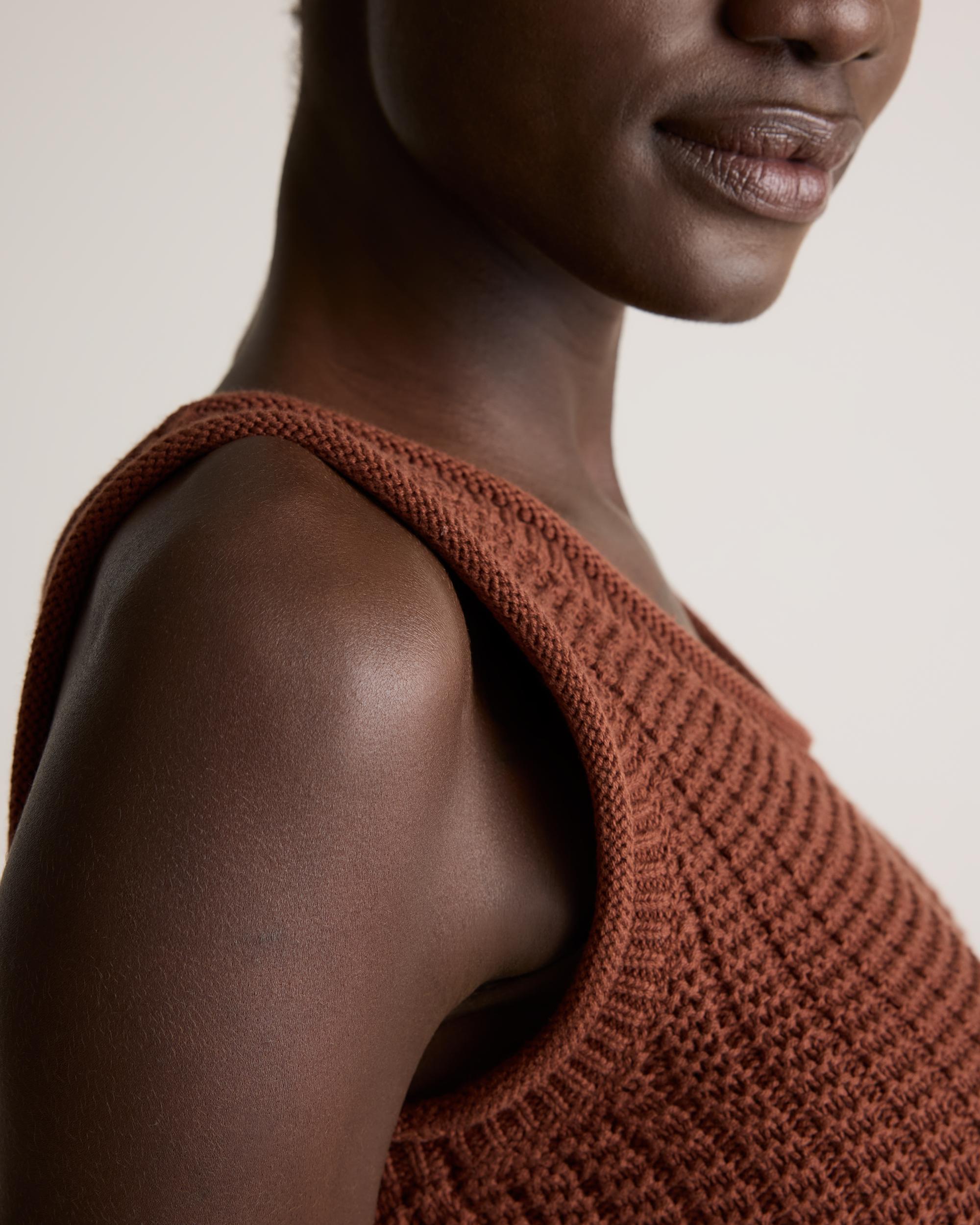 Quince | Women's Waffle Cropped Sweater Tank Top Organic Cotton Product Image