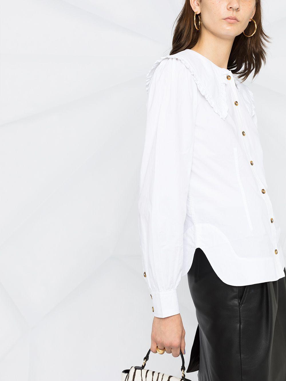 oversized-collar buttoned blouse Product Image
