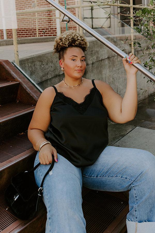 Flirtatious Outing Satin Top Curves Product Image