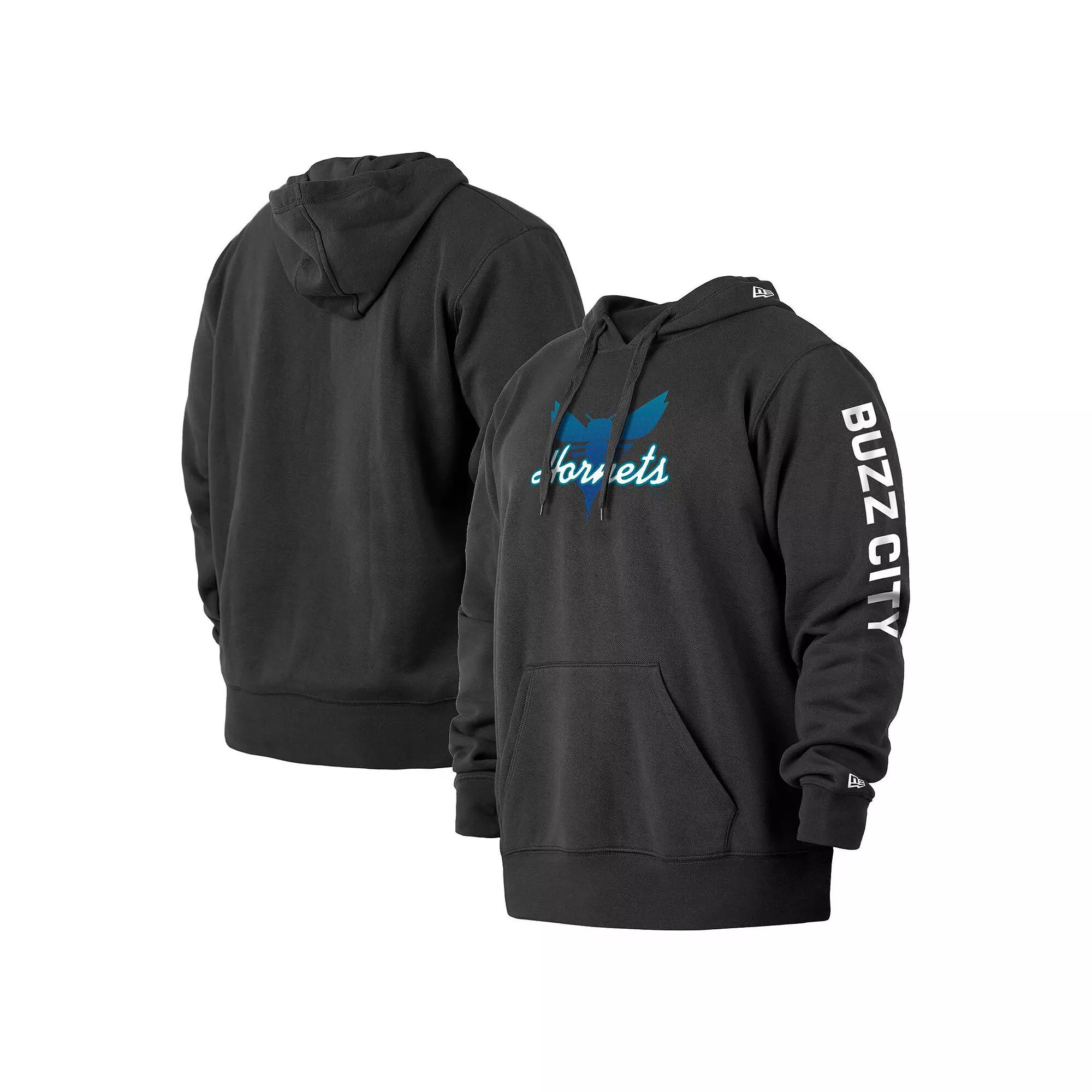 Men's New Era Black Charlotte Hornets 2021/22 City Edition Big & Tall Pullover Hoodie, Size: 2XB, Chr Black Product Image