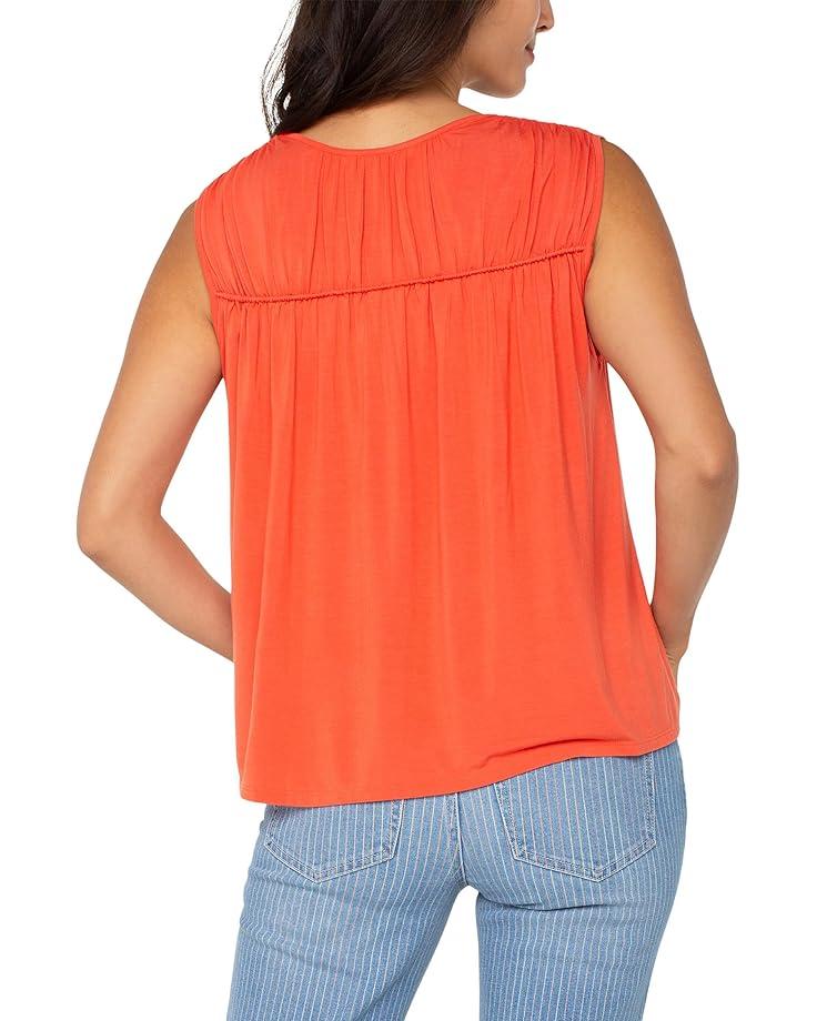 Short Sleeve Square Neck Woven Blouse Product Image