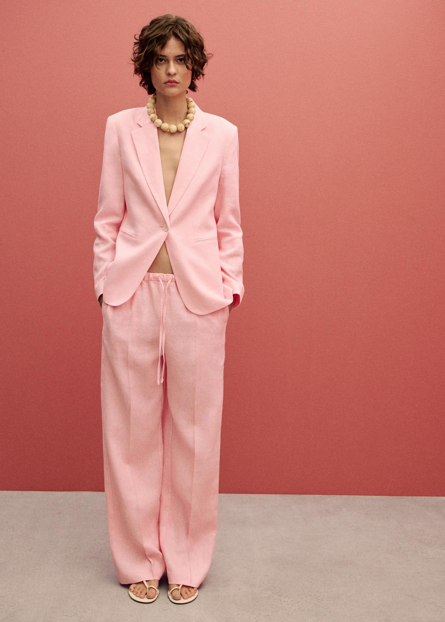 Linen suit blazer - Women | MANGO USA Product Image