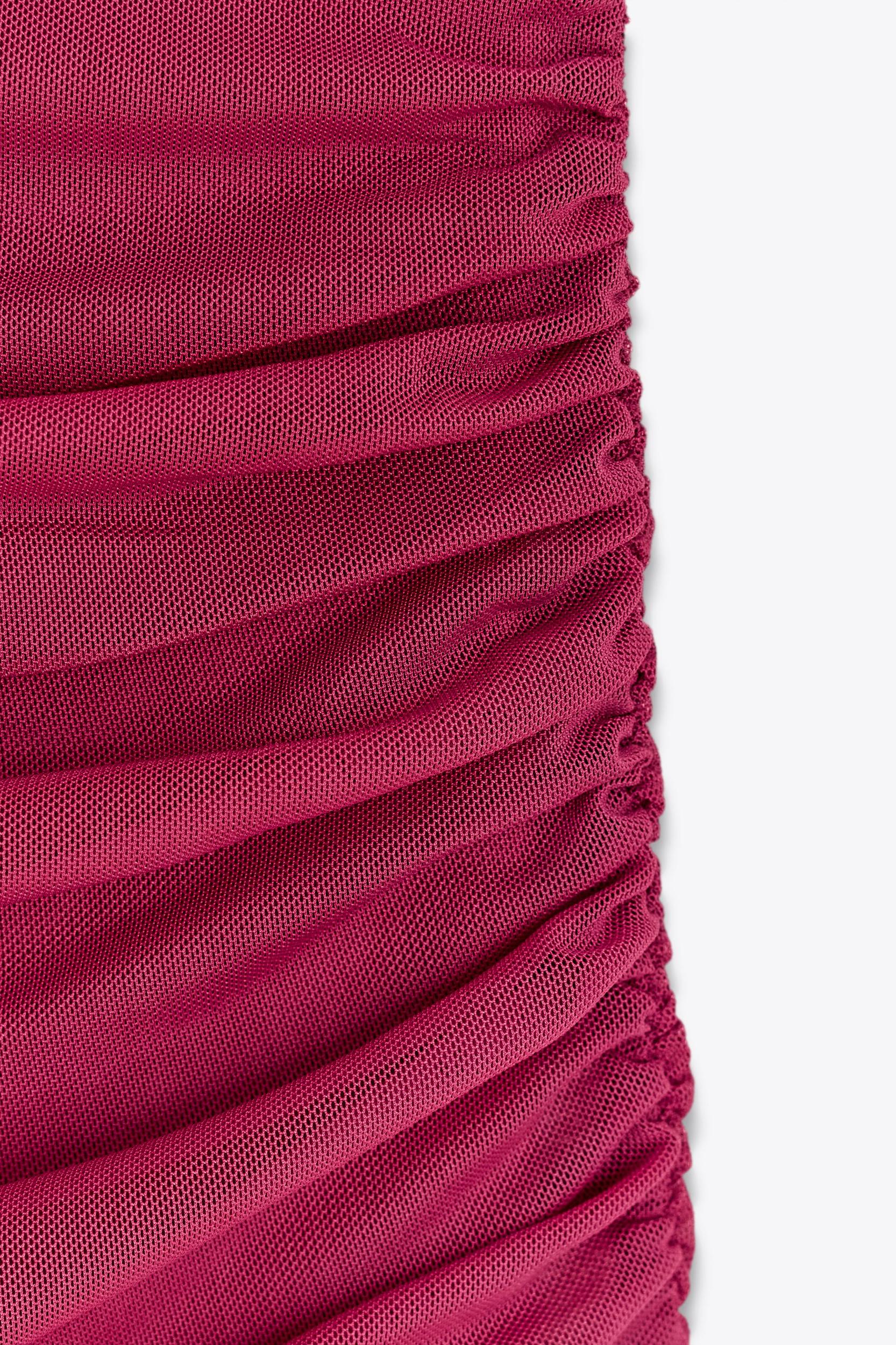 DRAPED HALTER TULLE DRESS Product Image