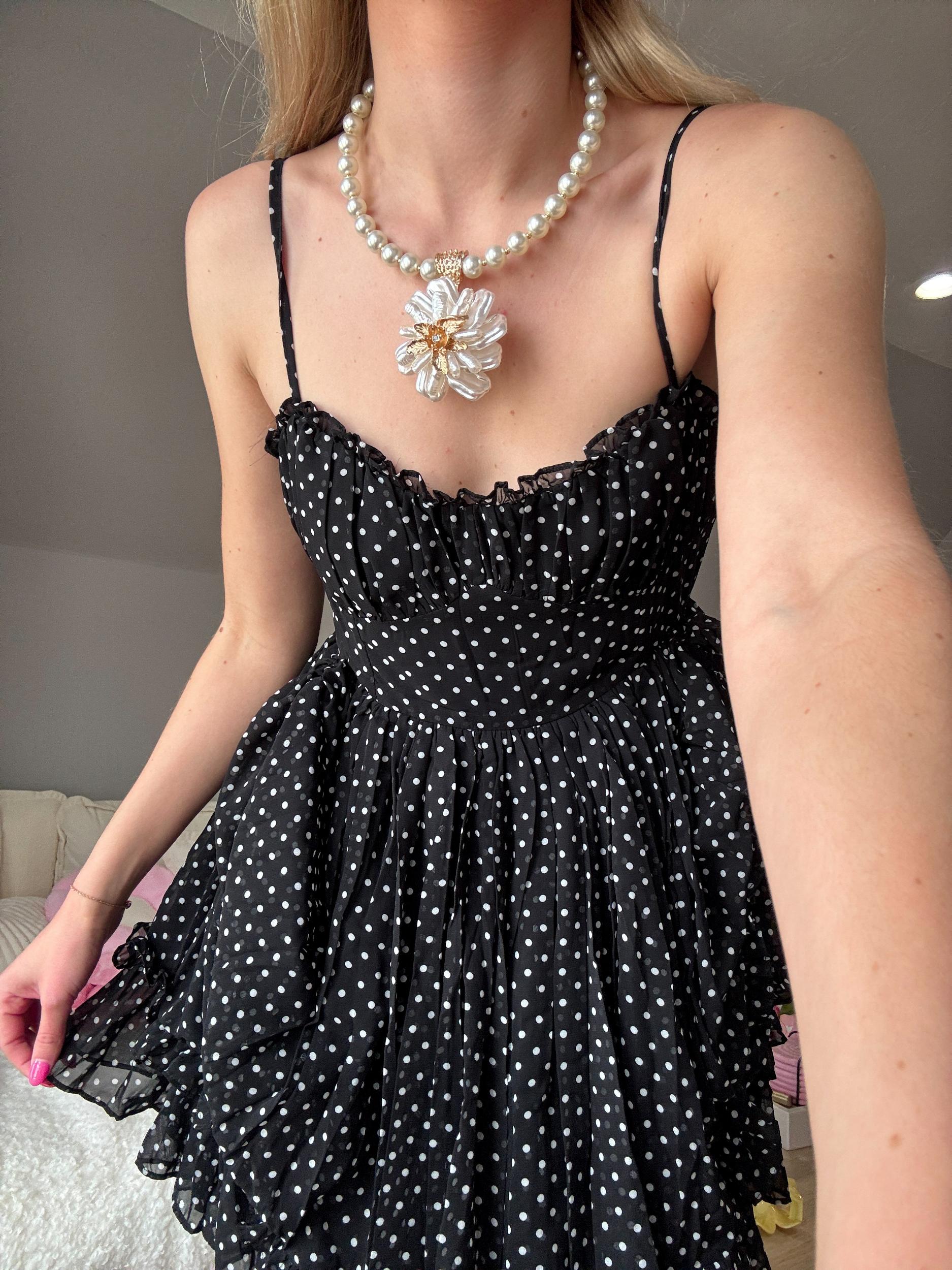 Noire Black Polka Dot Dress Product Image