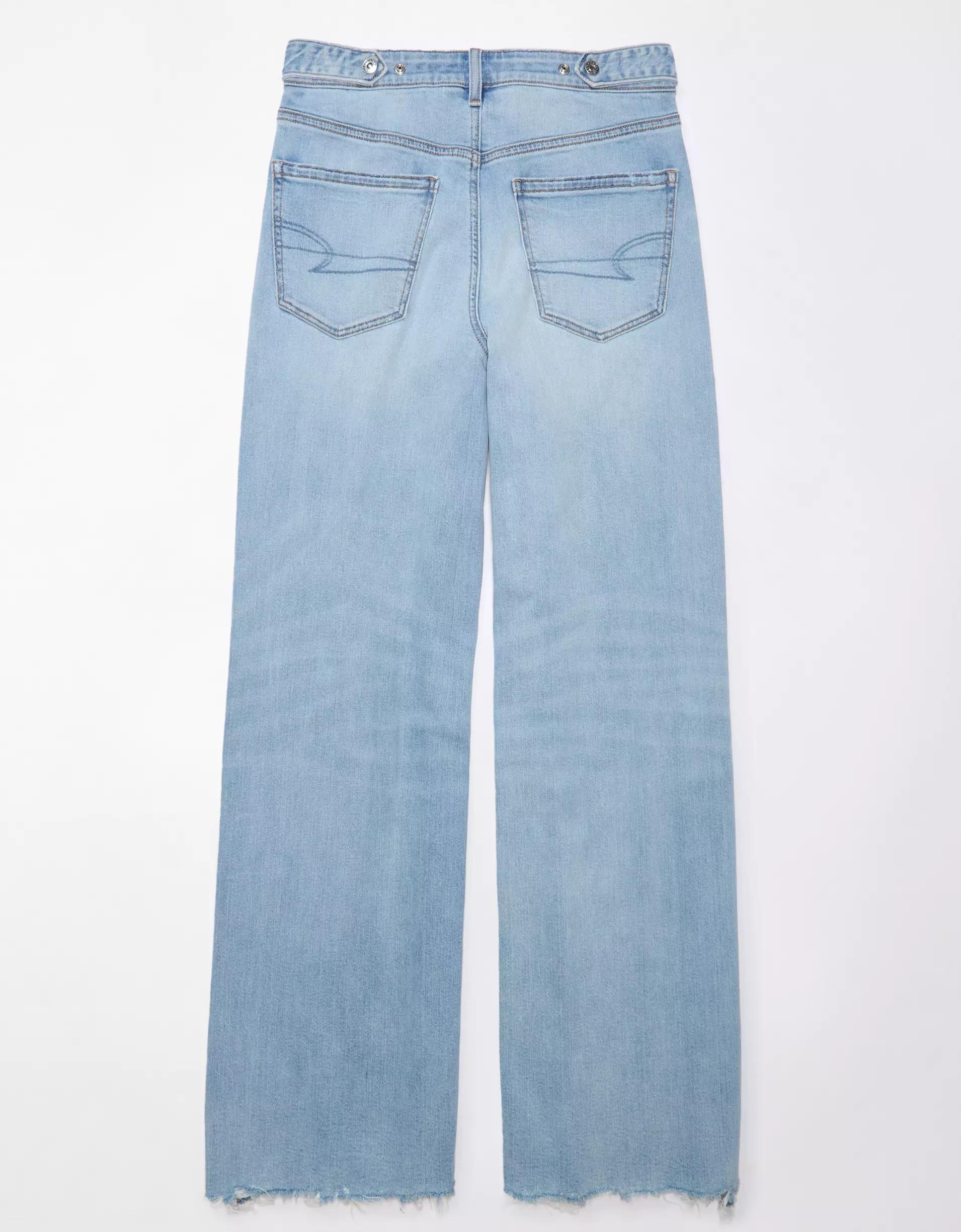 AE Dreamy Drape Stretch Super High-Waisted Baggy Wide-Leg Jean Product Image