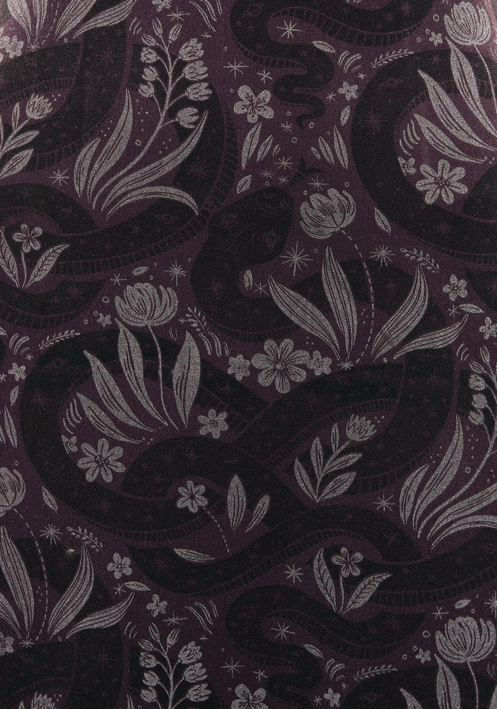 Deception Snake Foil Print Velour Maxi Slip Gown Product Image