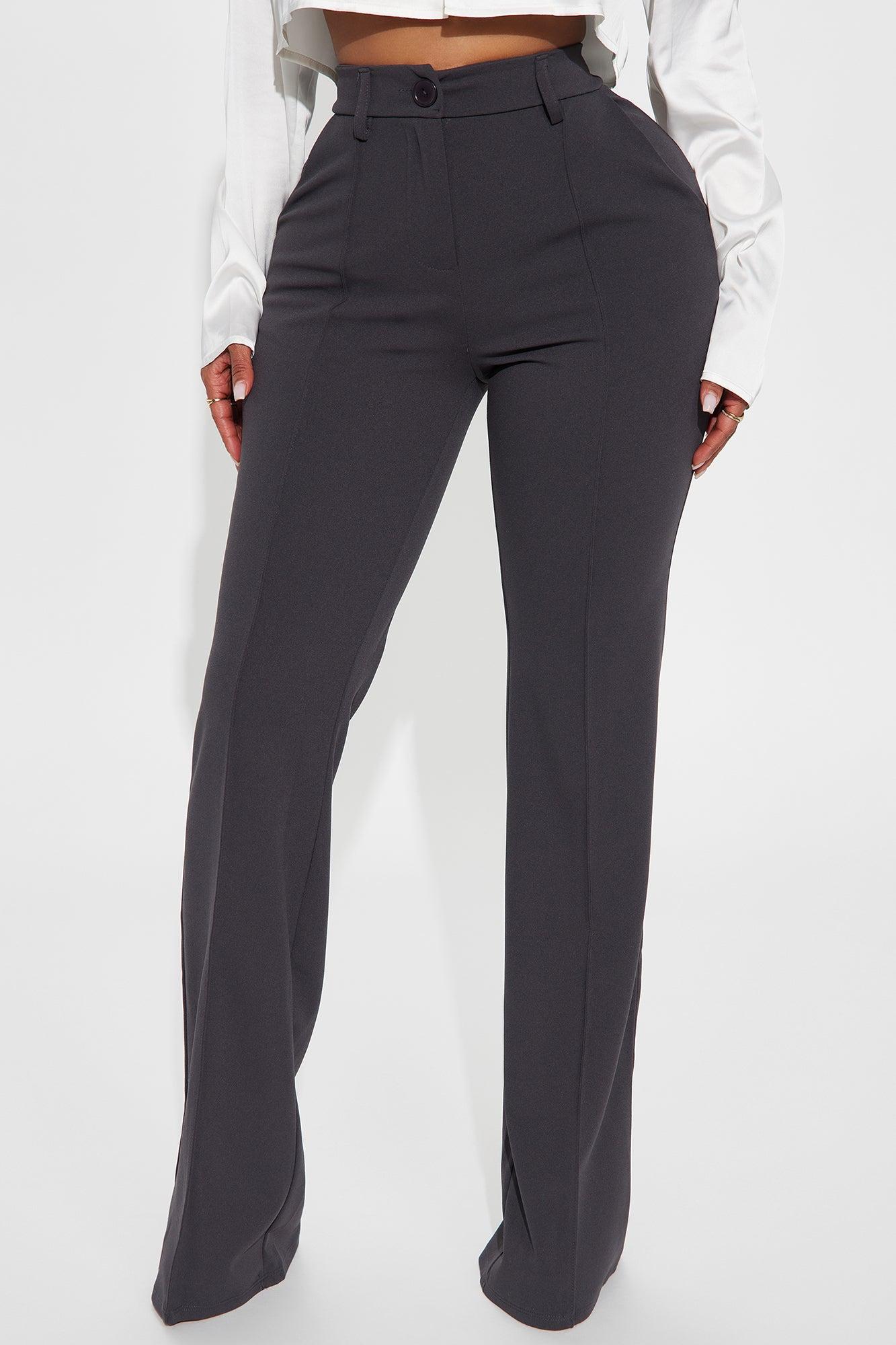 Heidi Wide Leg Trouser Pant - Charcoal Product Image