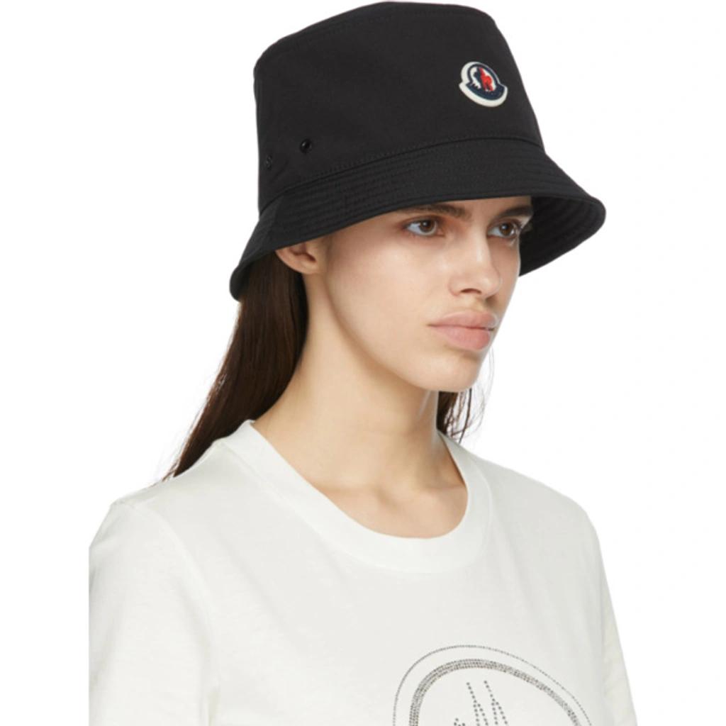 MONCLER Logo Patch Bucket Hat In Black Product Image