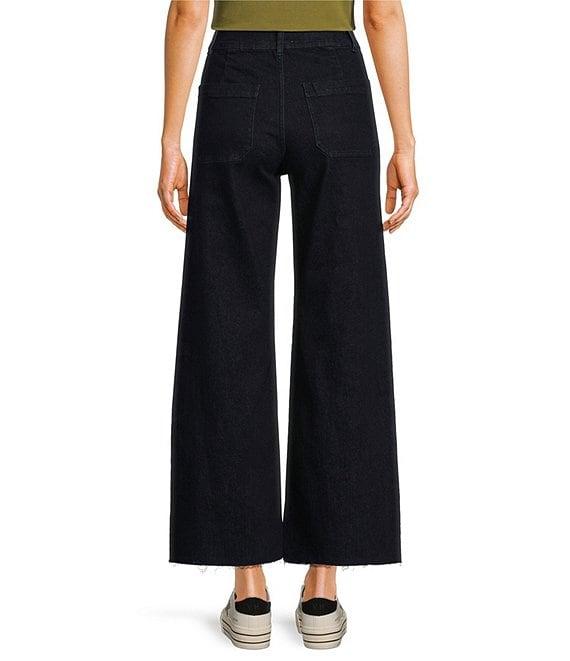 Every Pocket High Rise Frayed Hem Wide Leg Jeans Product Image