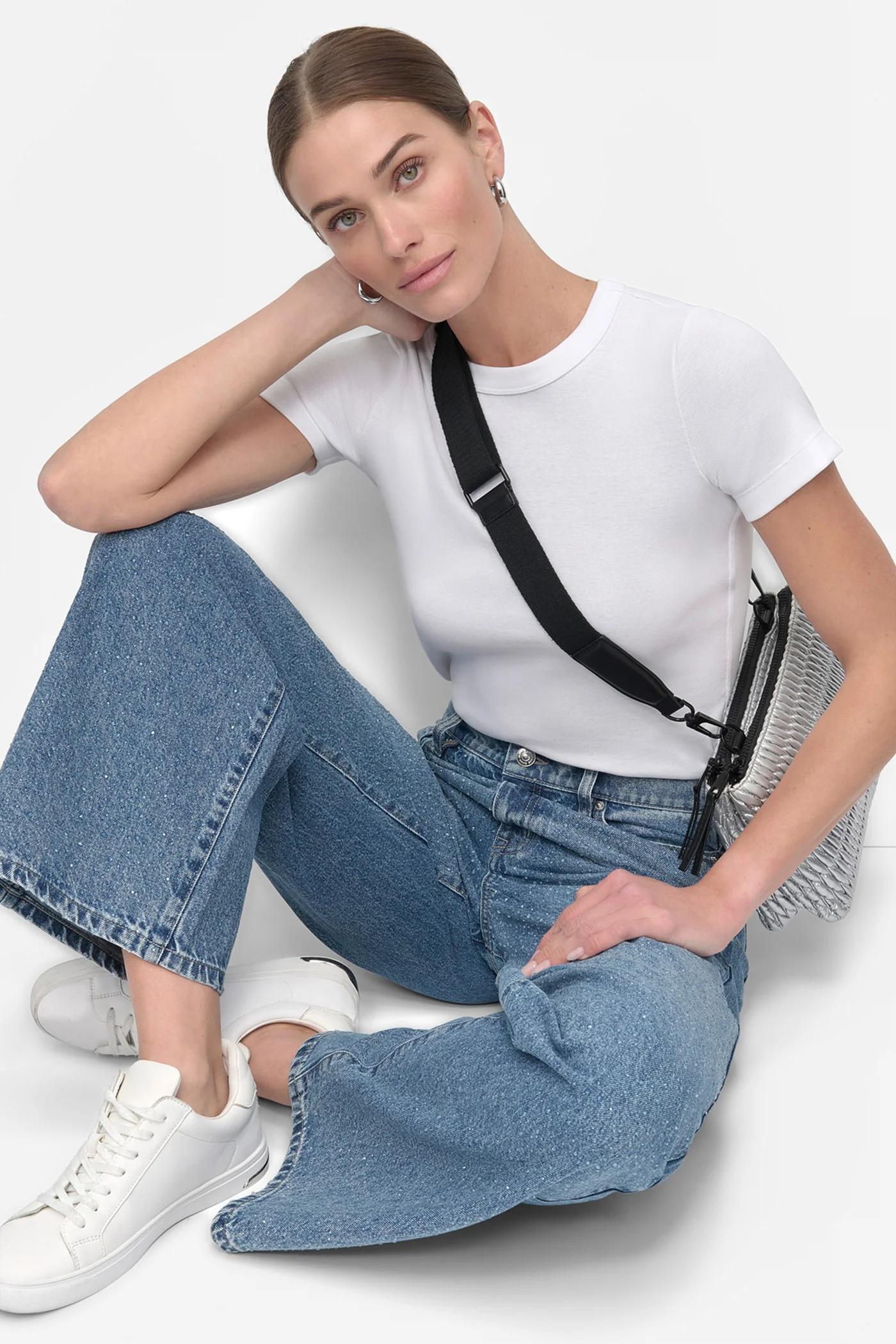 HIGH Rise Length WIDE LEG WITH RHINESTONE EMBELLISHMENT Product Image