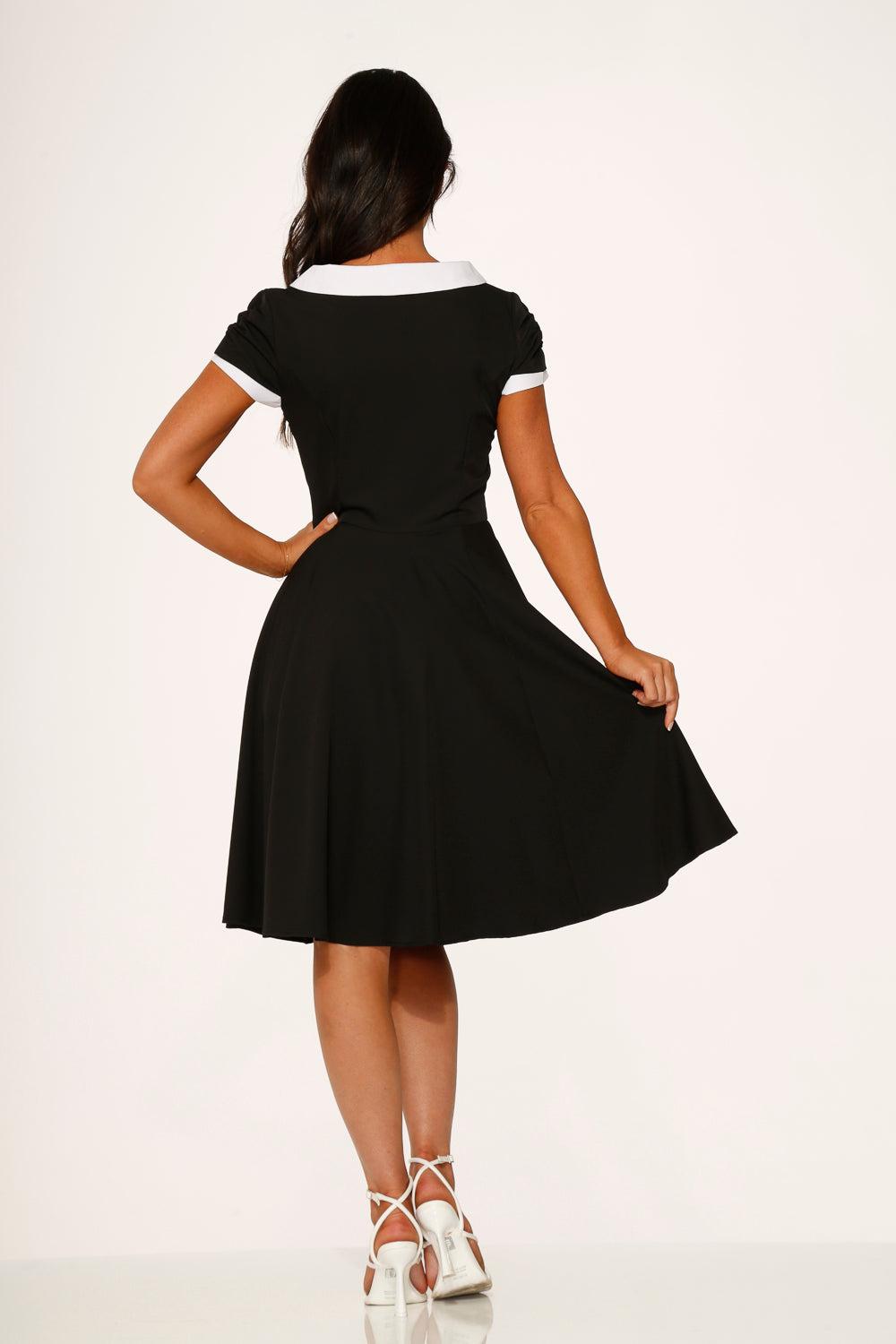 Black & White Keyhole Swing Dress Product Image
