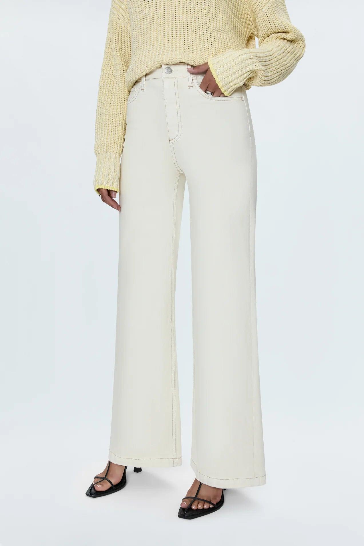 Lana High Rise Ultra Wide Leg- Ecru Product Image