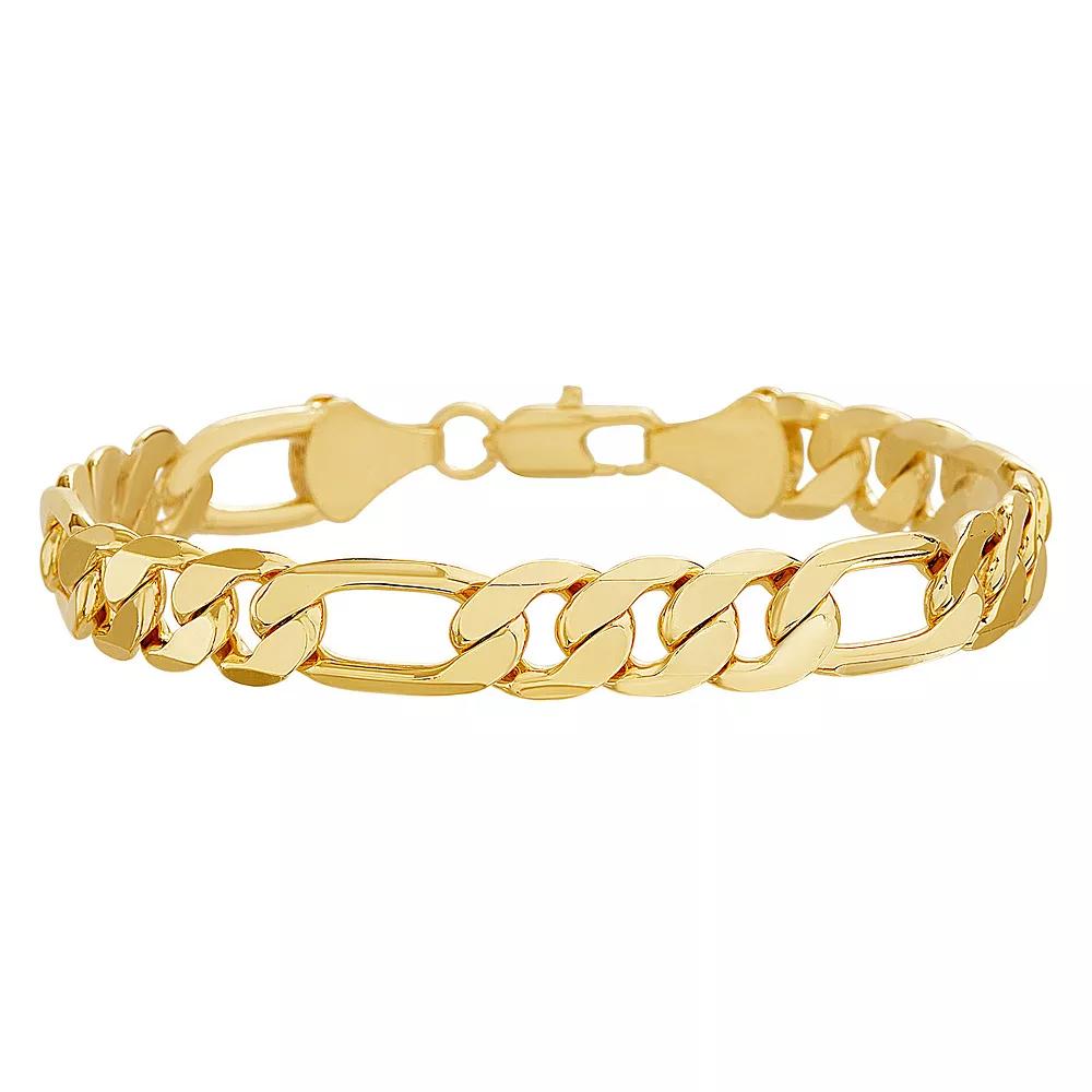 Men's 14k Gold Plated Figaro Chain Bracelet, Size: 8", 14k Gold Over Product Image
