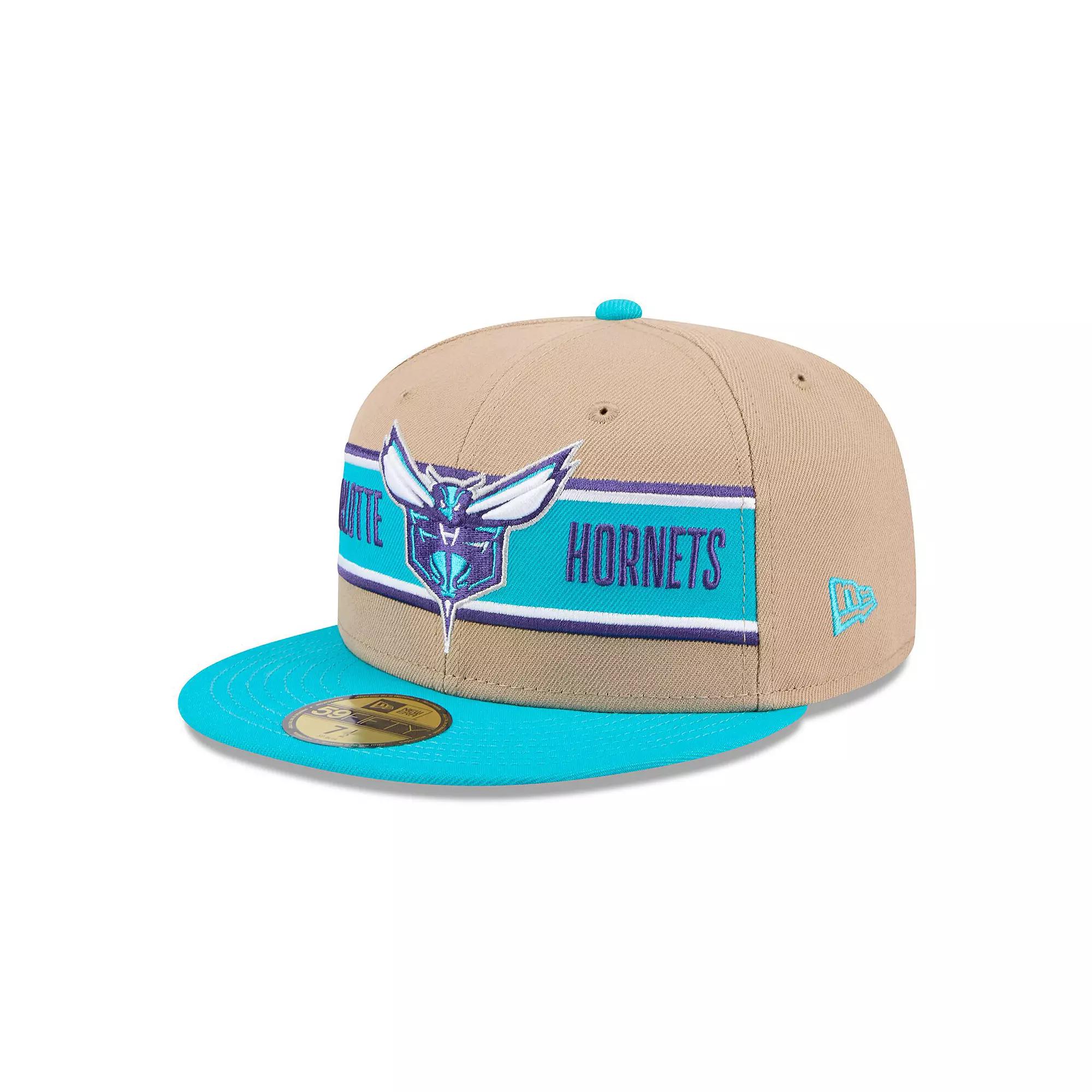 Men's New Era Tan/Teal Charlotte Hornets 2024 NBA Draft 59FIFTY Fitted Hat, Size: 7, Chr Team Product Image